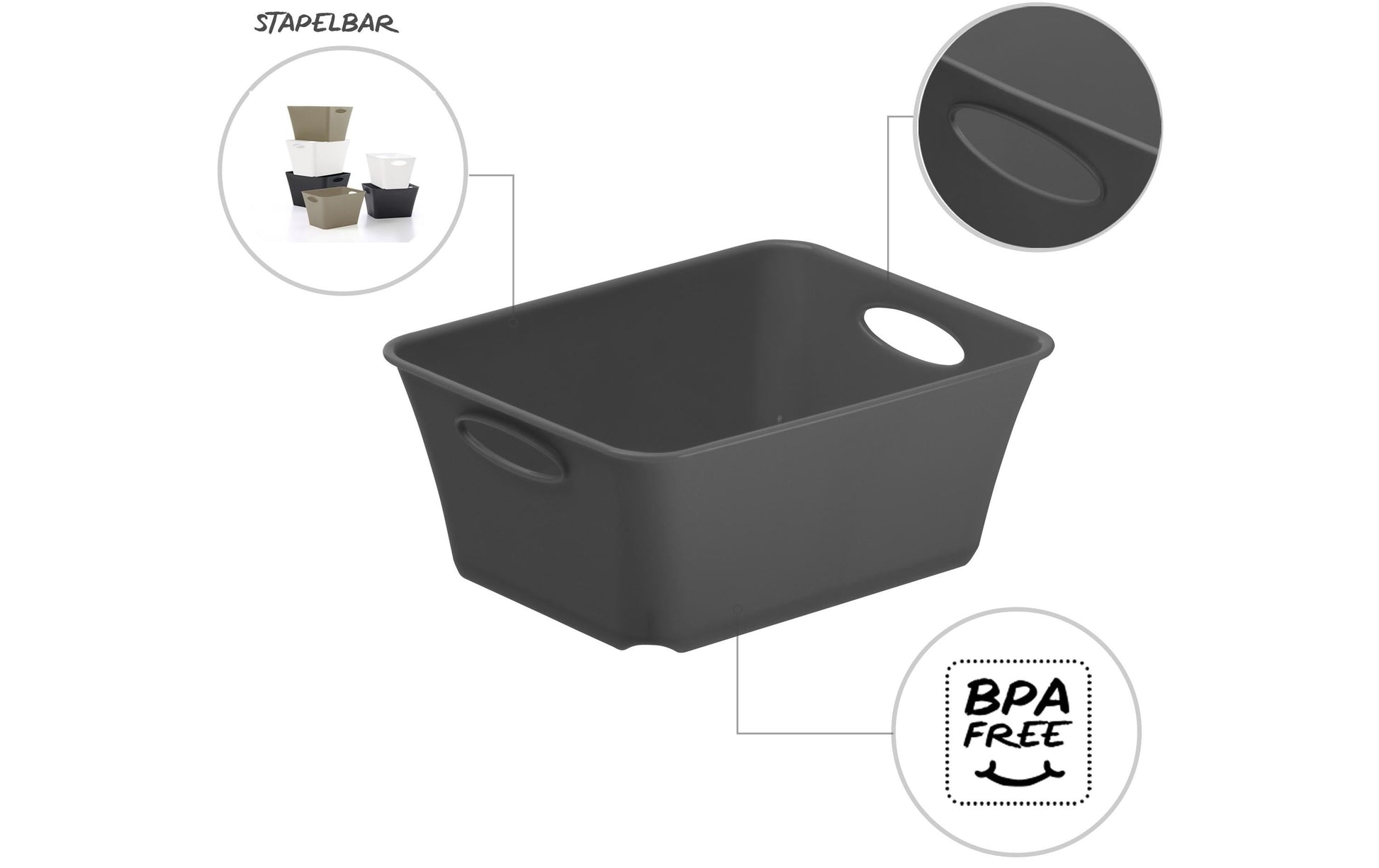 Rotho Aufbewahrungsbox – für Format C7 – 114 × 60 × 146 mm