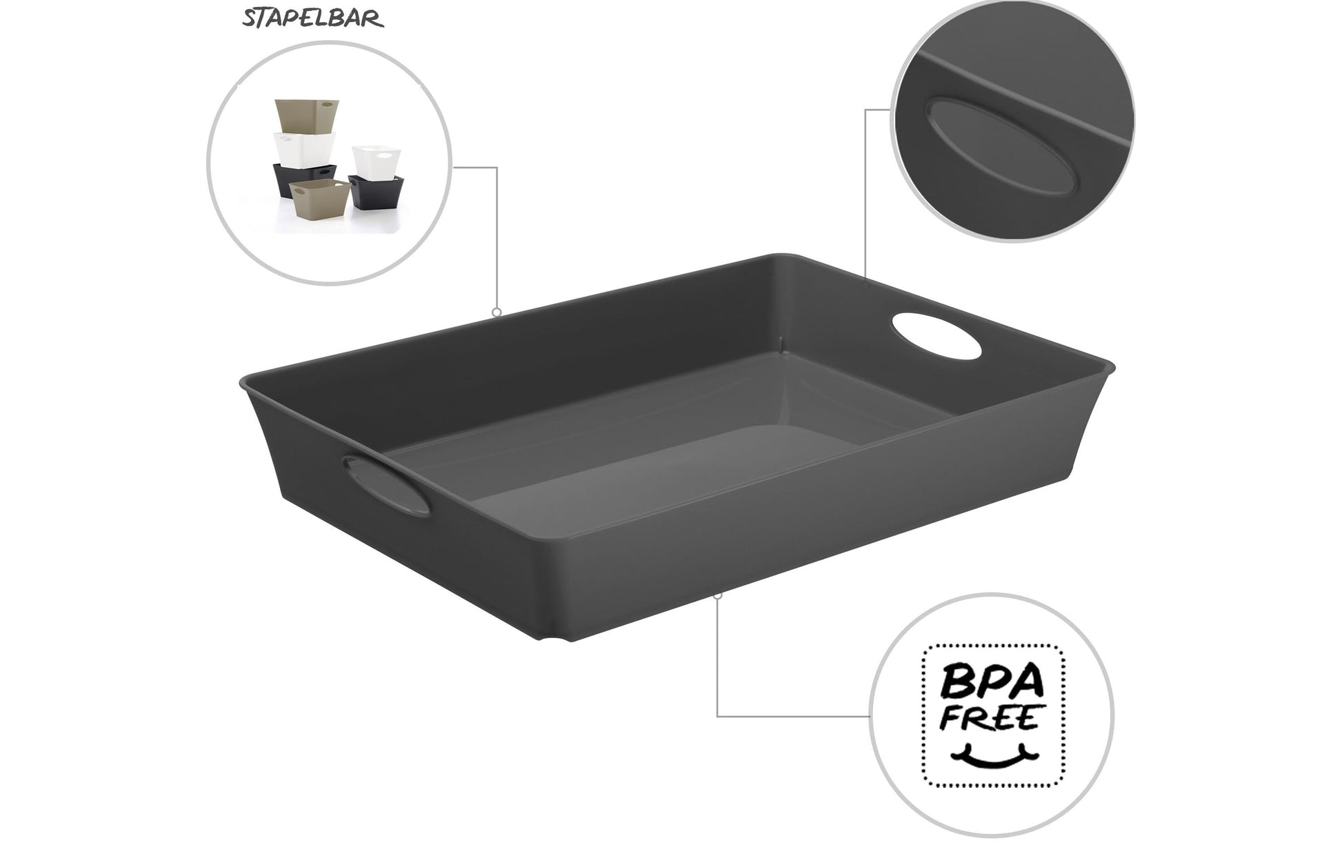 Rotho Aufbewahrungsbox Living – für Format C4 – 270 × 60 × 375 mm