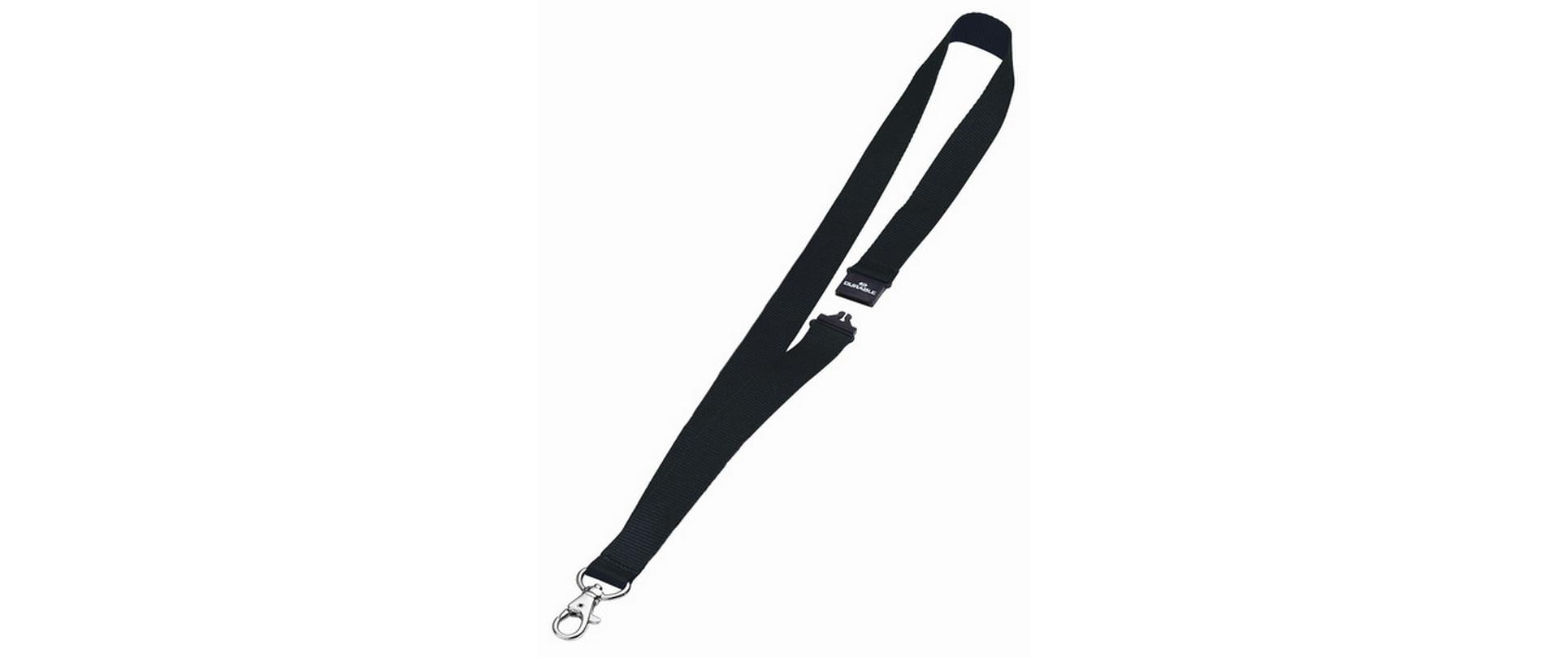 Durable Schlüsselanhänger Textilband – schwarz, Kunststoff, B 20 × H 440 mm, 10 Stk.