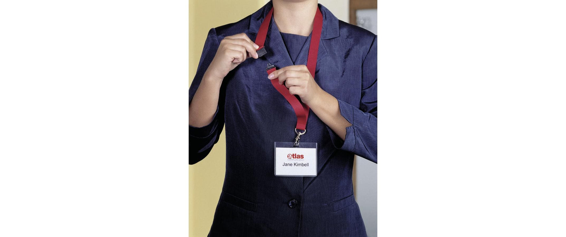Durable Schlüsselanhänger Textilband – Rot, Kunststoff, B 20 × L 440 mm, Sicherheitsverschluss, 10 Stk.