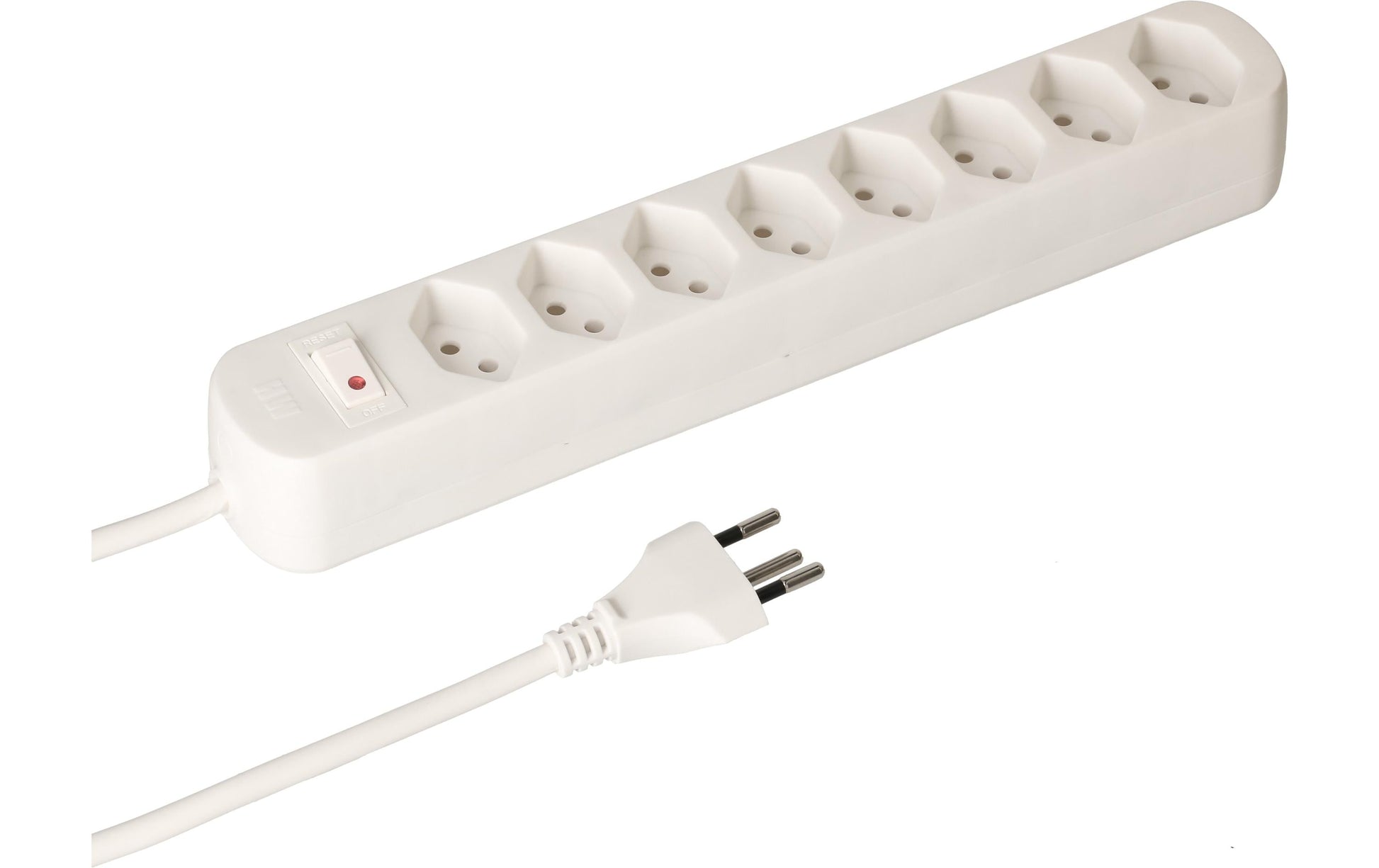 Max Hauri AG Max Hauri Basic-Line V2 – Steckdosenleiste, 8× T13, mit Schalter, 1,5 m, Stecker T12