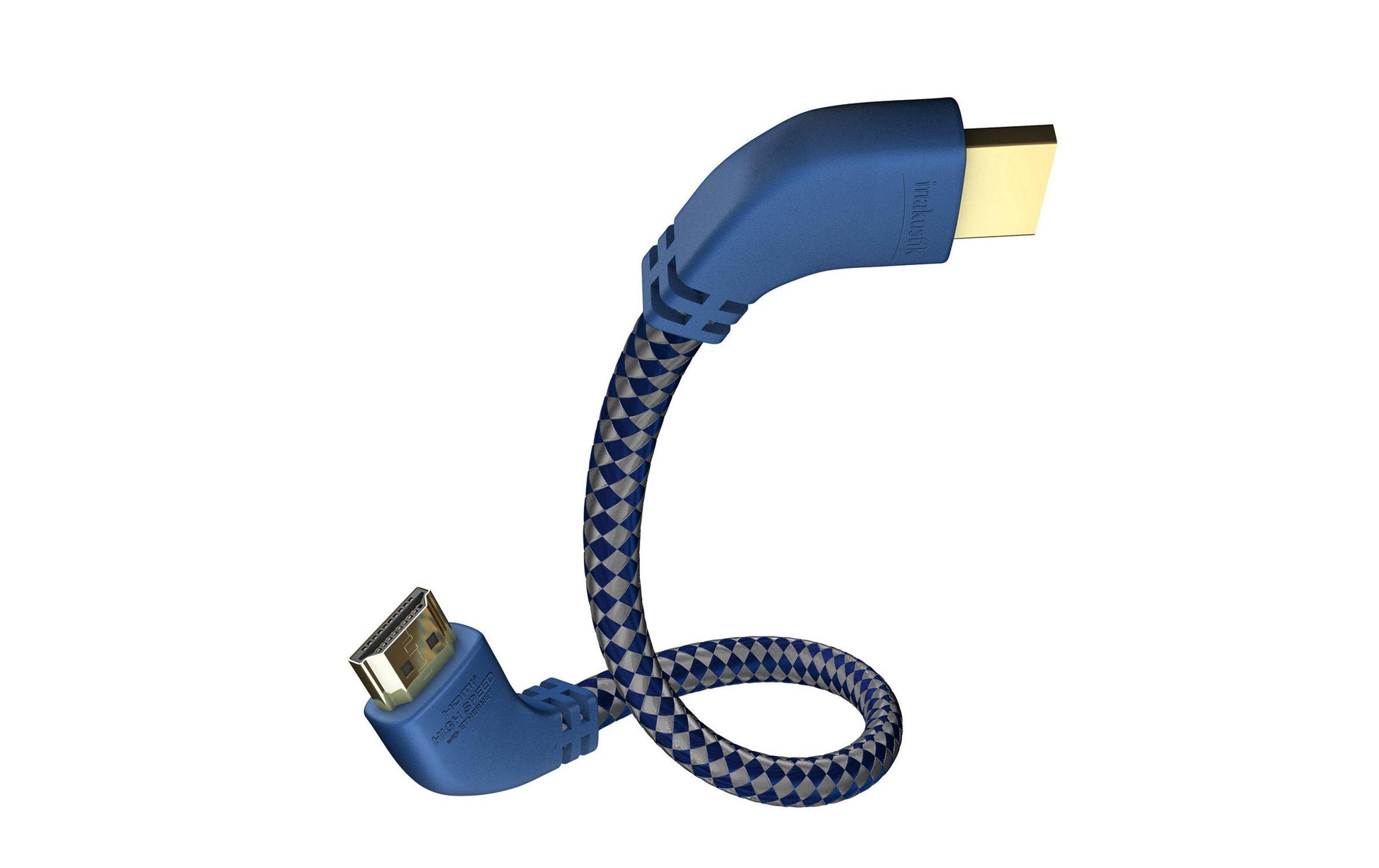 Inakustik HDMI Kabel HDMI 2.0 4K 60 Hz – 1 m – Ethernet – Blau/Silber