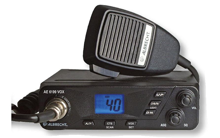 Albrecht AE 6199 – Auto-CB-Funkgerät, 26,565–27,405 MHz, 12 V, mit Mikrofon, Schwarz