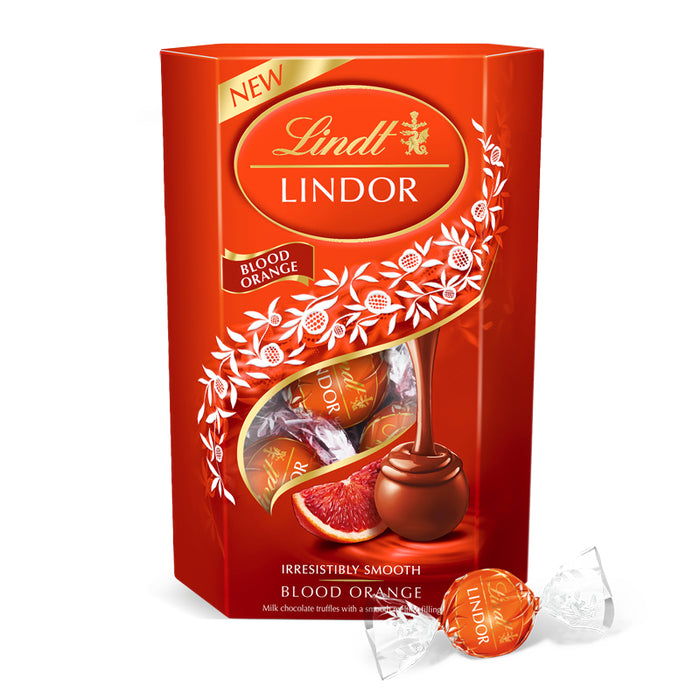 Lindt LINDOR Schokolade – Blutorange – 200 g