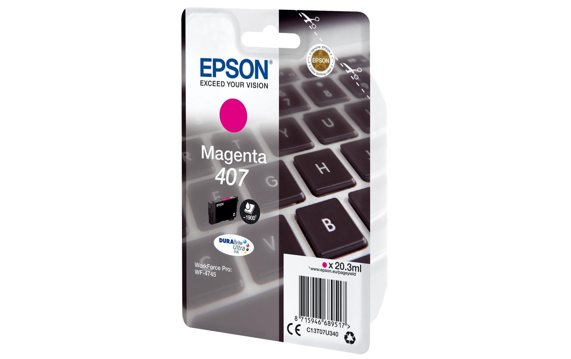 Epson Tintenpatrone 407, Magenta, 20 ml