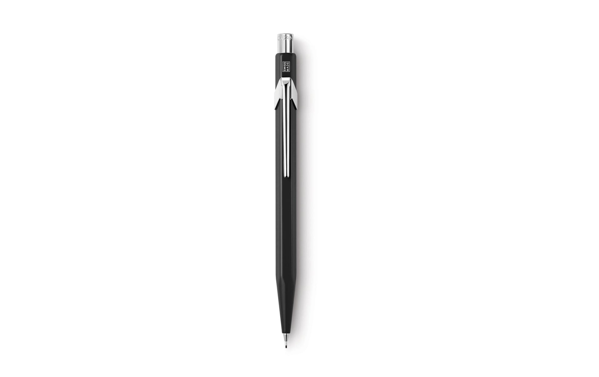 Caran d-Ache 849 Druckbleistift – 0,7 mm – Aluminium – Schwarz/Silber – Mit Radierer