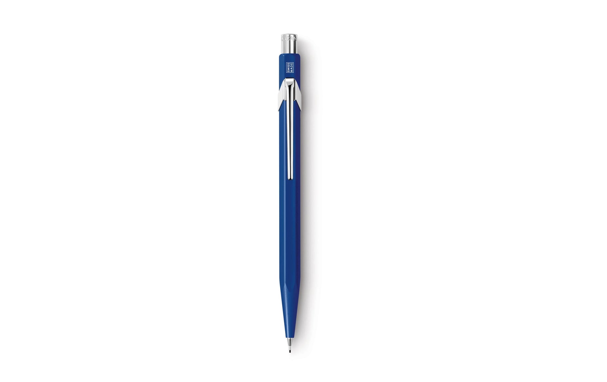 Caran d-Ache 849 Druckbleistift – 0,7 mm – Aluminium – Saphirblau – Mit Radierer