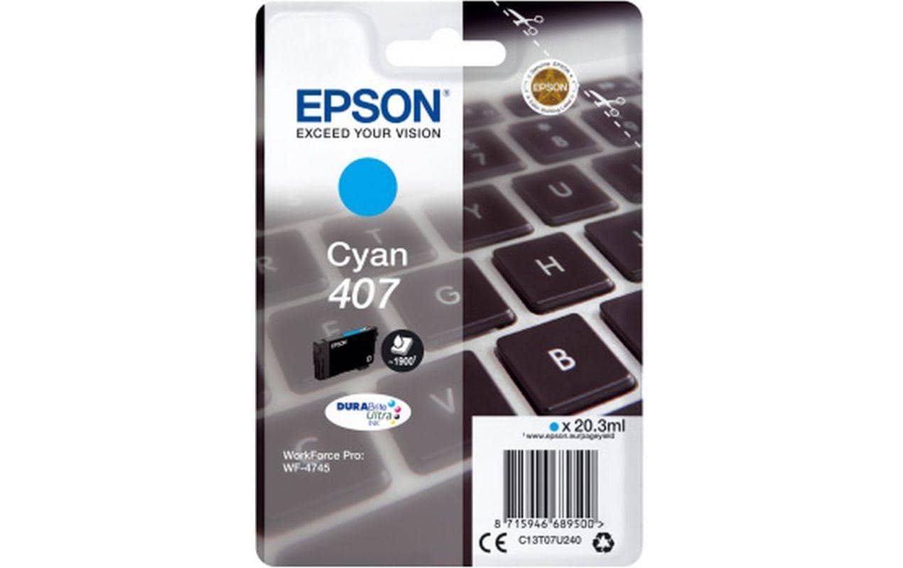 Epson Tintenpatrone 407, cyan, 20 ml