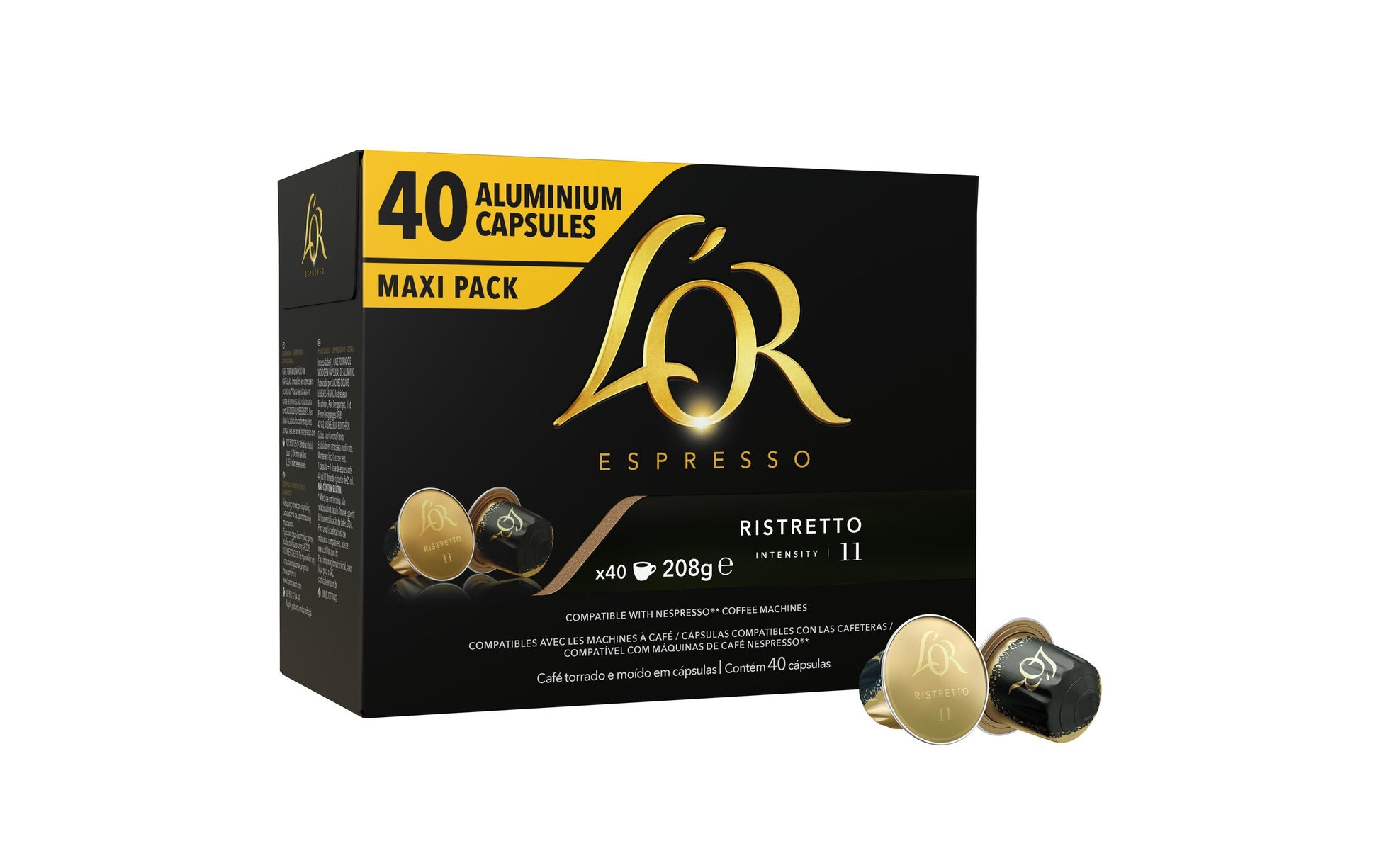 L'Or Espresso Kapseln für Nespresso – Ristretto, Intensität 11, 40 Kapseln