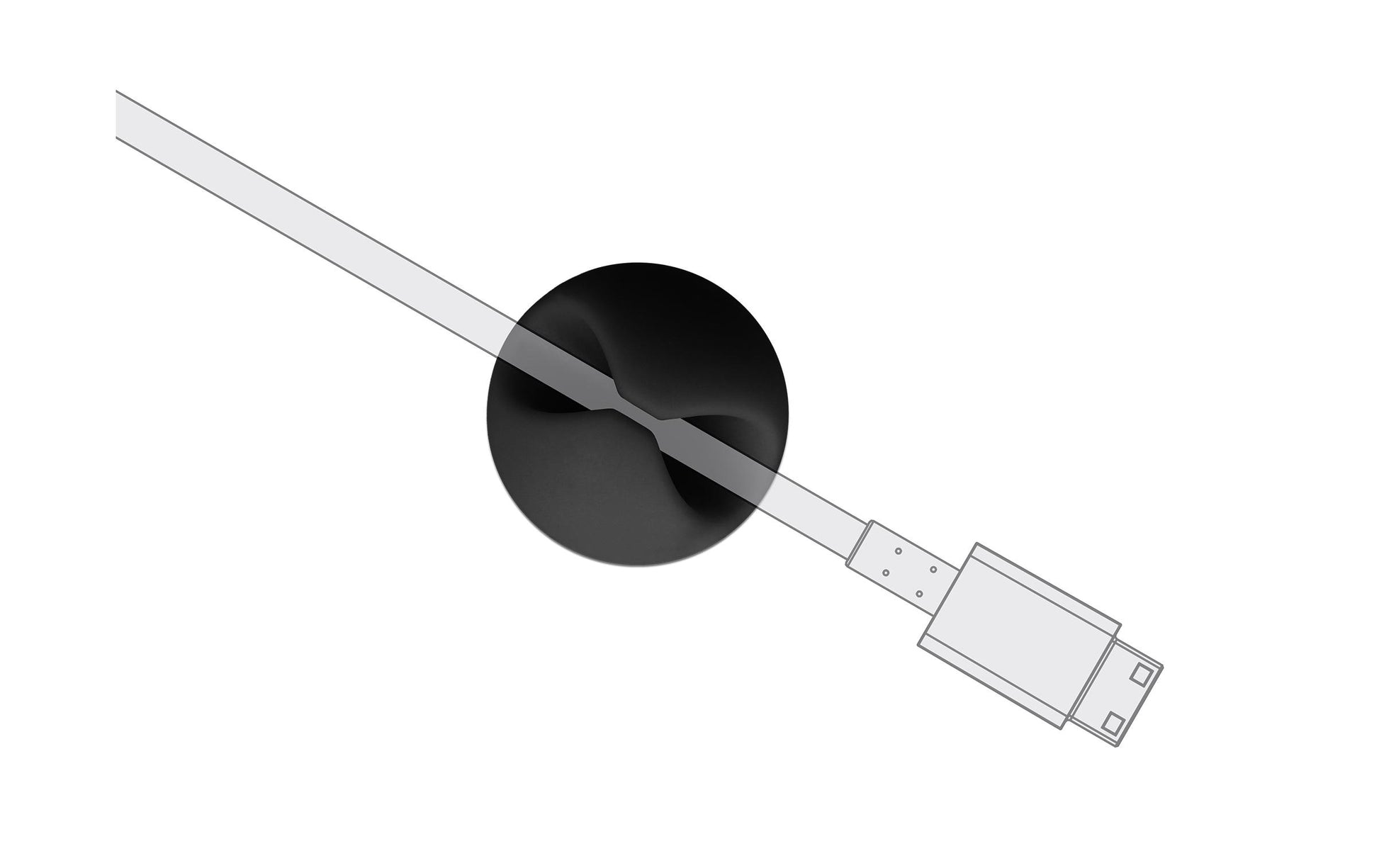 DeLOCK Kabelhalter, selbstklebend, Ø 6,5 mm, 6er-Pack – schwarz