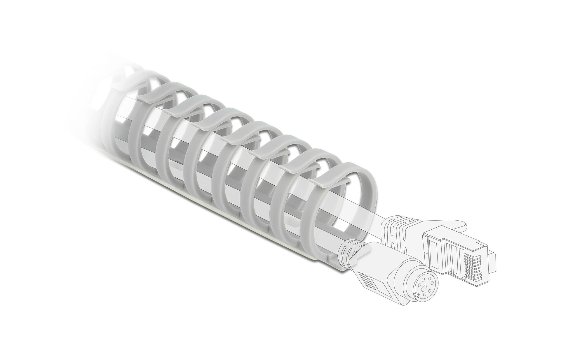 DeLOCK Wandkanal – 35×30 mm – 0,5 m – Kunststoff – Grau, selbstklebend, Schraubbefestigung, 1 Stk.