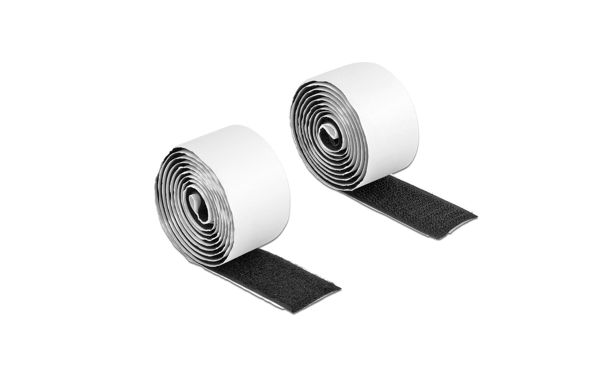 DeLOCK Klettband – 25 mm × 1 m, schwarz, selbstklebend, 1 Stk.