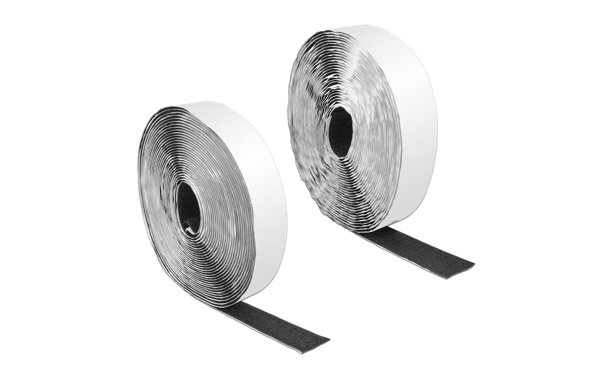 DeLOCK Klettband – 25 mm × 10 m, schwarz, selbstklebend, 1 Stk.