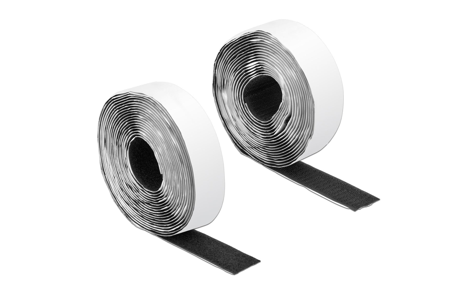 DeLOCK Klettkabelbinder, 5 m, 25 mm, selbstklebend – schwarz