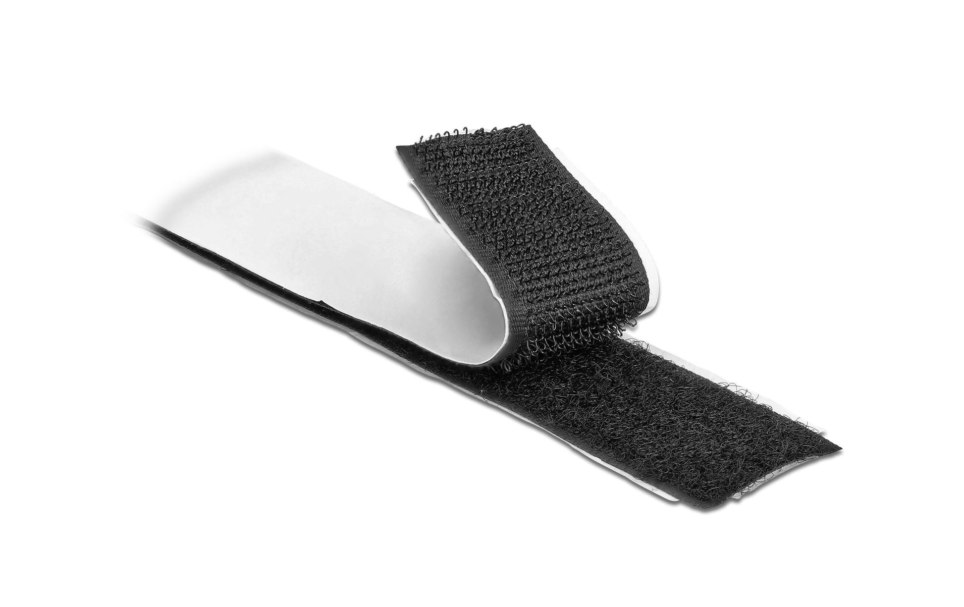 DeLOCK Klettkabelbinder, 5 m, 25 mm, selbstklebend – schwarz