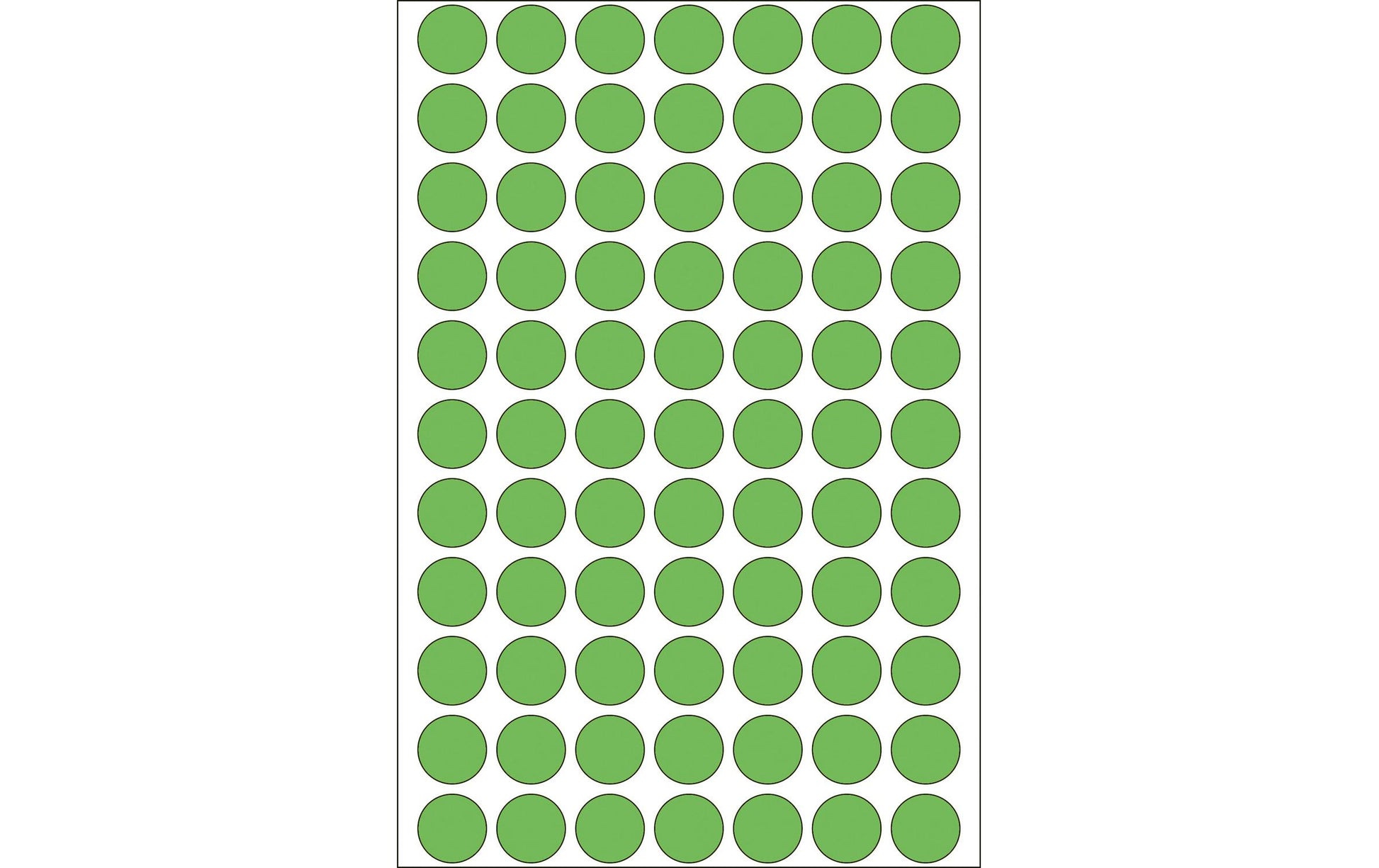 HERMA Haftetiketten – rund Ø 13 mm, permanent, grün, 111 × 170 mm, 32 Blätter (2'464 Stk.)