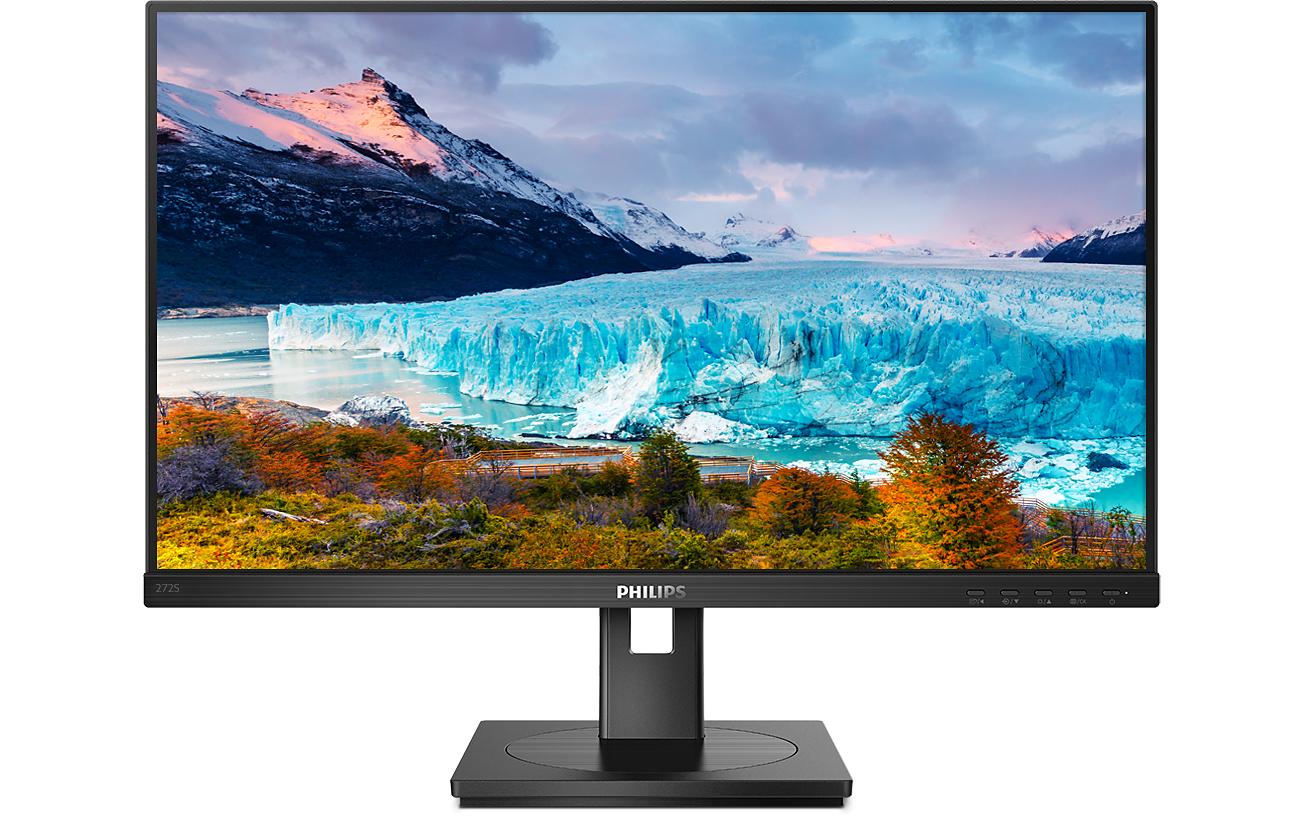 Philips 272S1AE/00 – Monitor, 27" Full HD (1920 × 1080), IPS, 75 Hz, 300 cd/m², VESA 100 × 100, Schwarz