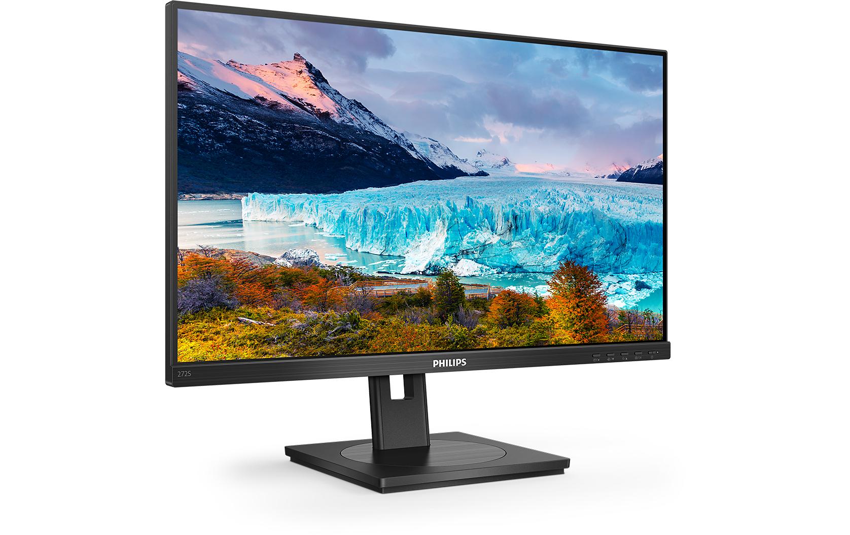 Philips 272S1AE/00 – Monitor, 27" Full HD (1920 × 1080), IPS, 75 Hz, 300 cd/m², VESA 100 × 100, Schwarz