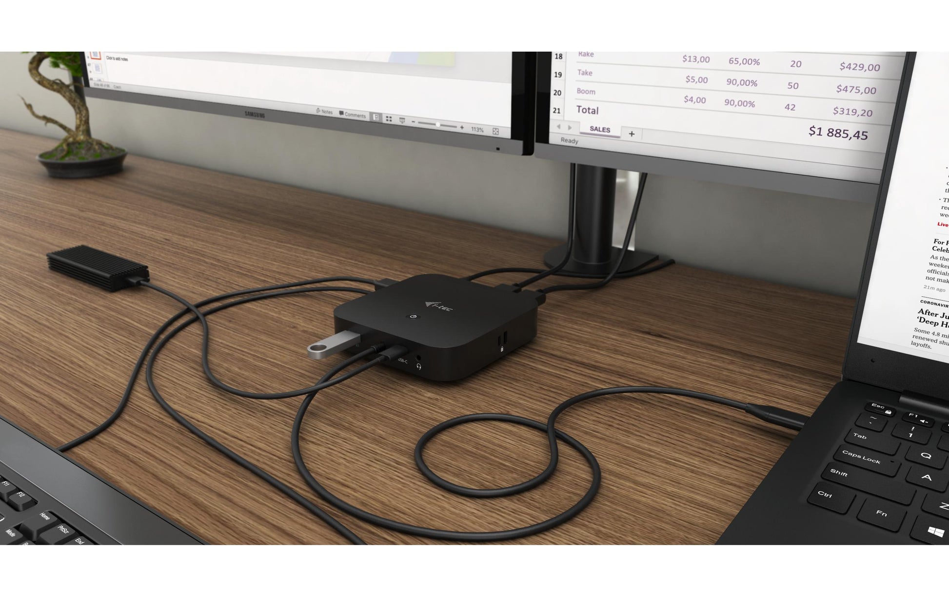 i-tec Dockingstation – USB-C, 1× DP, 1× HDMI, 5× USB-A, 2× USB-C, 100 W PD, GbE, 3,5 mm Audio, für Windows/Mac