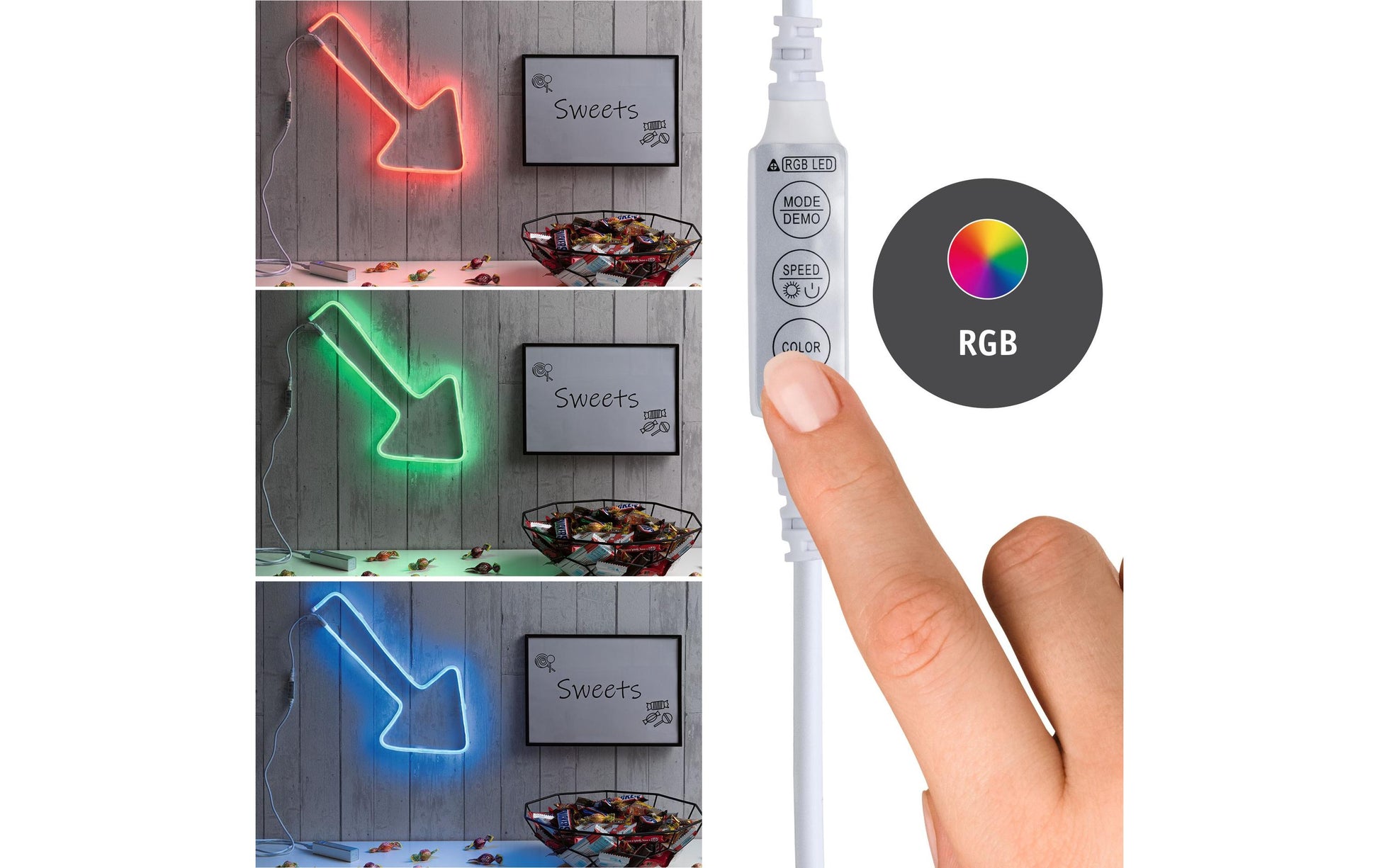 Paulmann LED-Strip – 1 m, 10 lm, 5 W, RGB, dimmbar, weiss, USB, Kabelbedienung