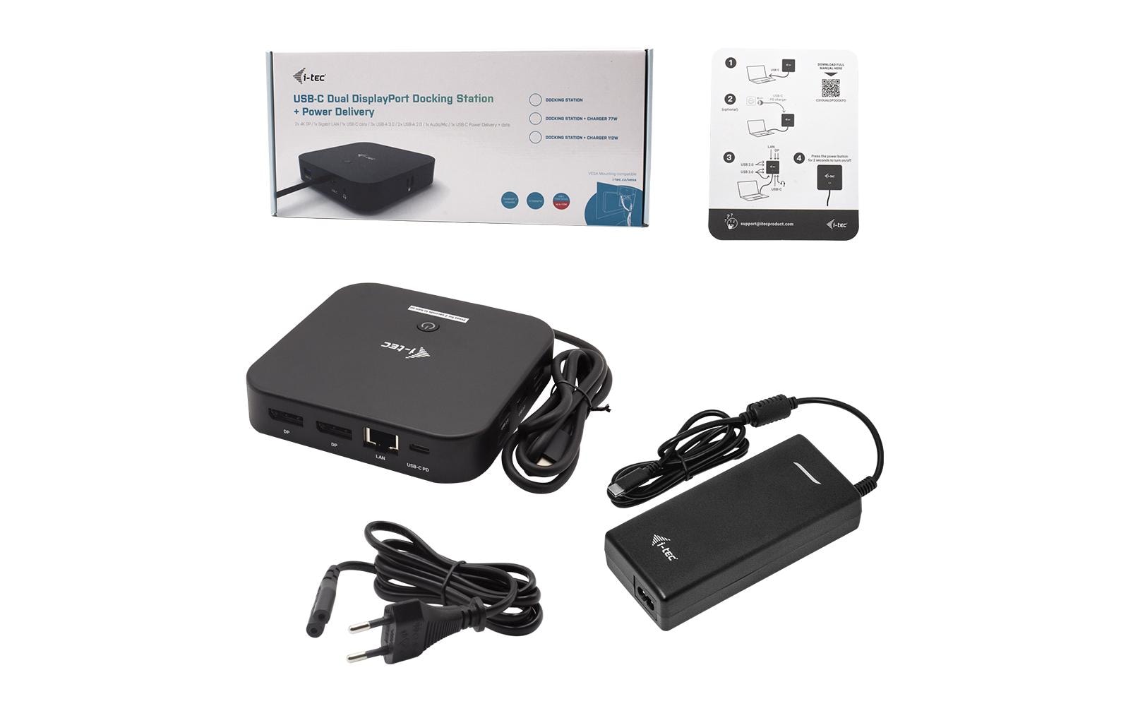 i-tec Dockingstation – USB-C, 2× DP, 5× USB-A, 2× USB-C, 100 W PD, GbE, 3,5 mm Audio, für Windows/Mac/Linux