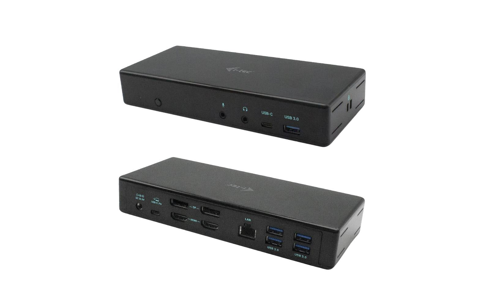 i-tec Quattro Dockingstation – USB-C, 2× DP, 2× HDMI, 5× USB-A, 2× USB-C, 85 W PD, GbE, für Windows/Mac/Linux
