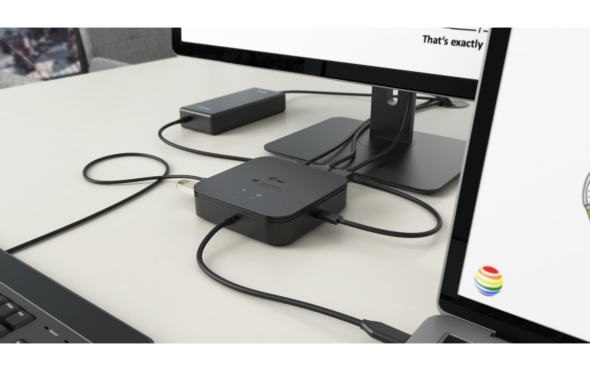 i-tec Dockingstation – Thunderbolt 3, 1× DP, 1× HDMI, 2× USB-A, 1× USB-C, 60 W PD, GbE, für Windows/Mac/Linux
