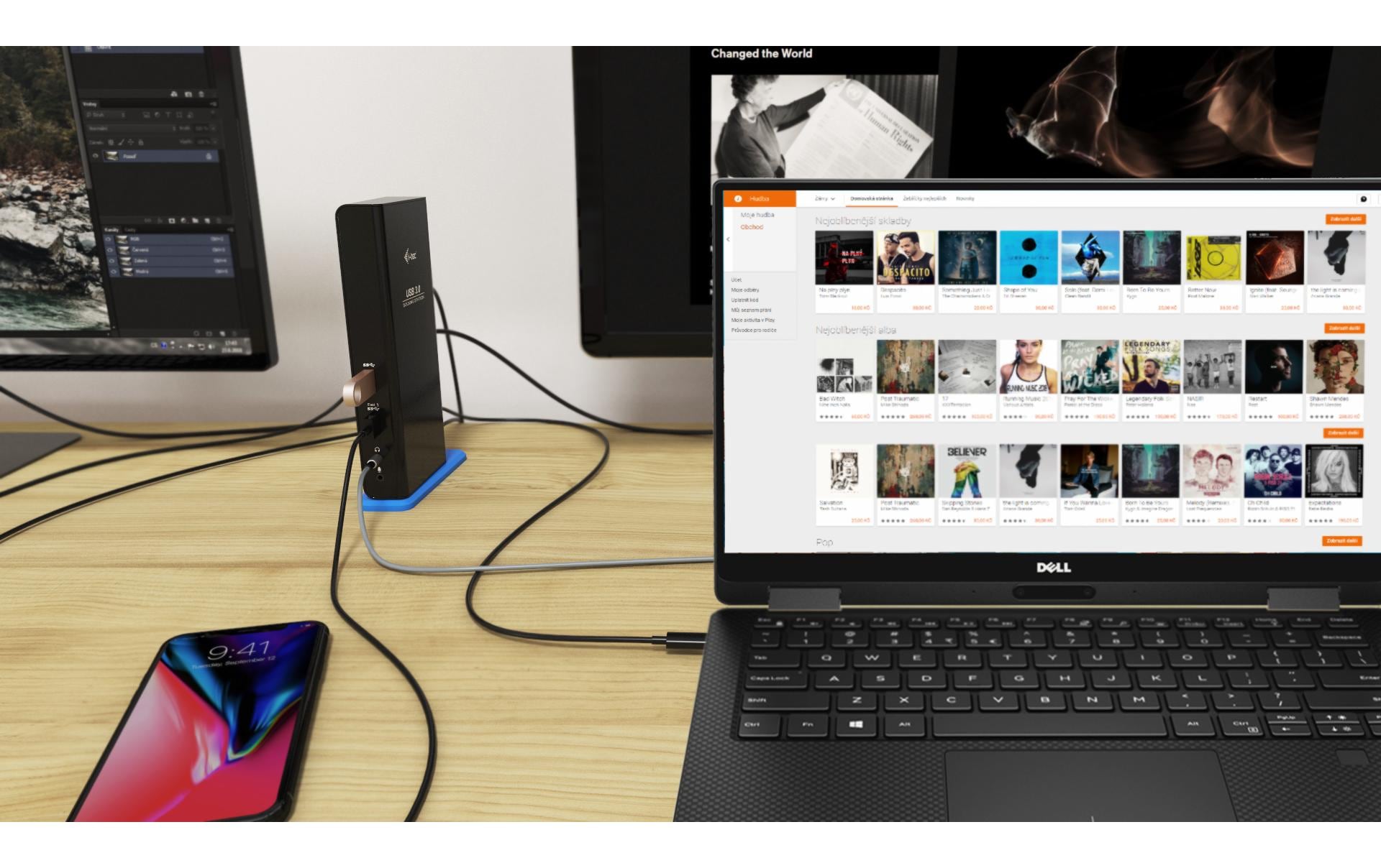 i-tec Dockingstation – USB-A, 2× HDMI, 6× USB-A, 3,5 mm Audio, GbE, für Windows/Mac/Linux