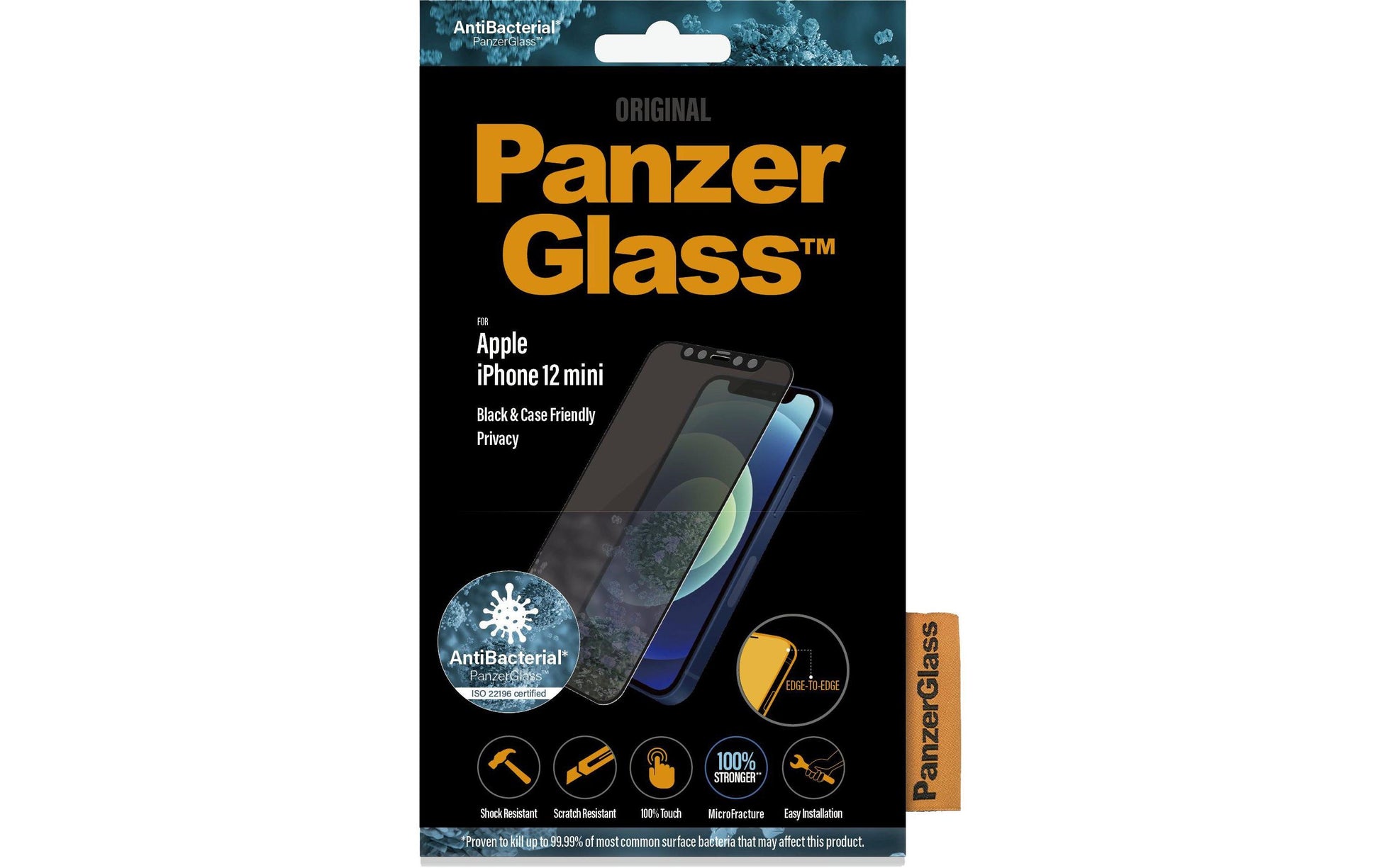 PanzerGlass Displayschutzglas – für Apple iPhone 12 mini, kratzresistent, fettabweisend, Hartglas