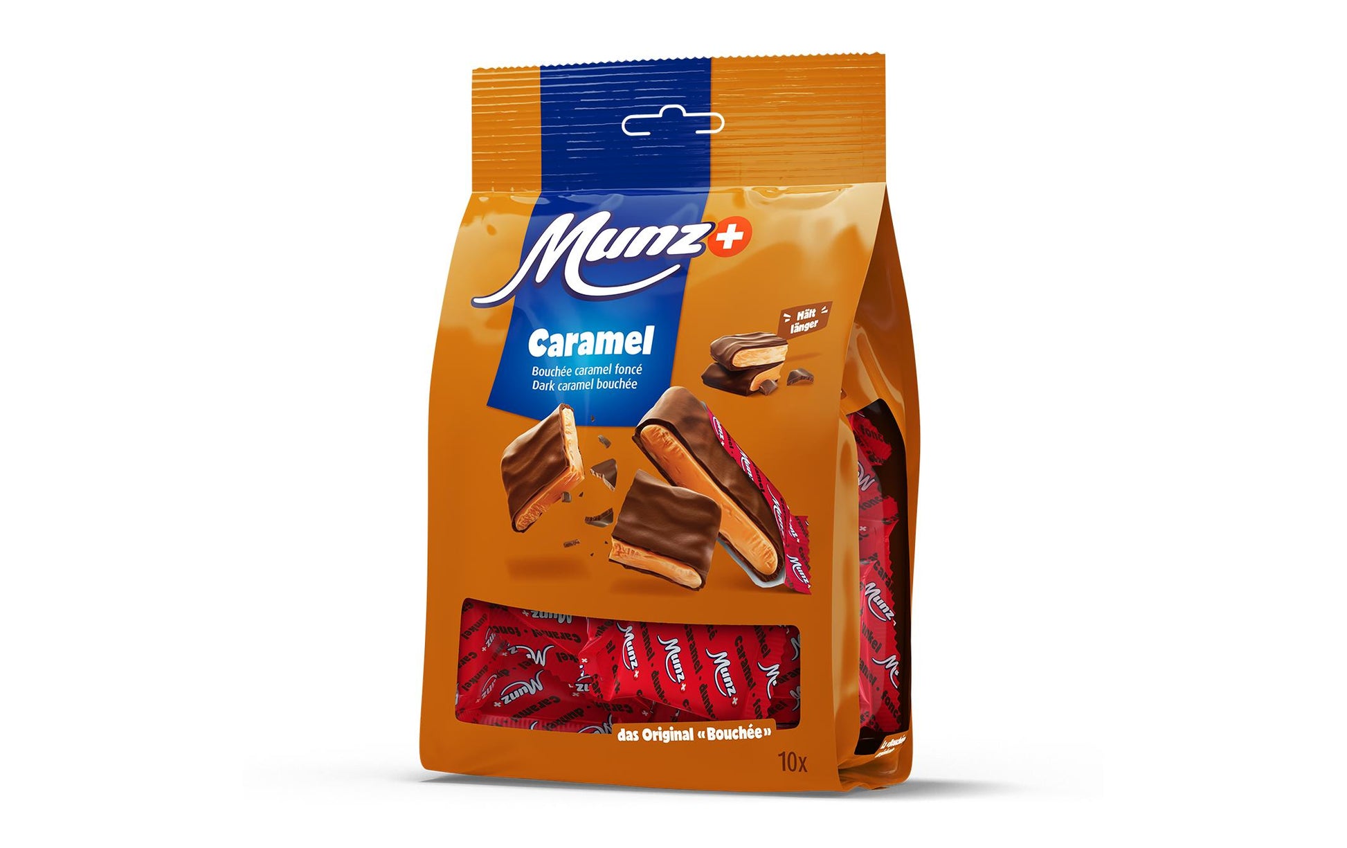 Maestrani Munz Caramel – Dunkle Schokolade – 190 g