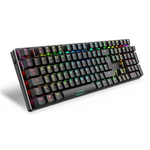 Sharkoon SKILLER SGK36W – Gaming-Tastatur – Mechanisch – 2,4 GHz USB-A (Empfänger) – QWERTZ (DE) – RGB – Rot
