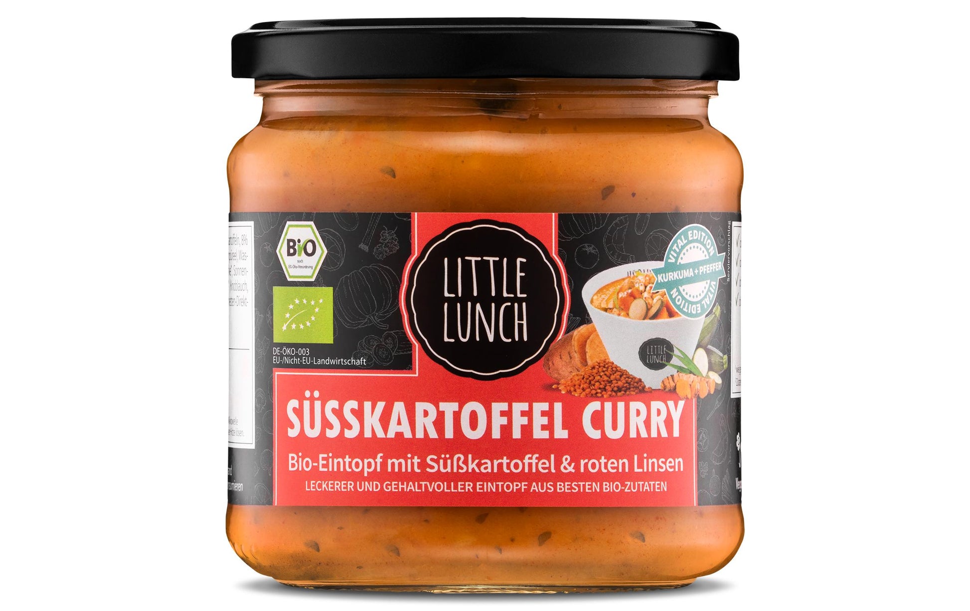 Little Lunch Eintopf Süsskartoffel & rote Linsen Bio, laktosefrei, Dose – 350 ml