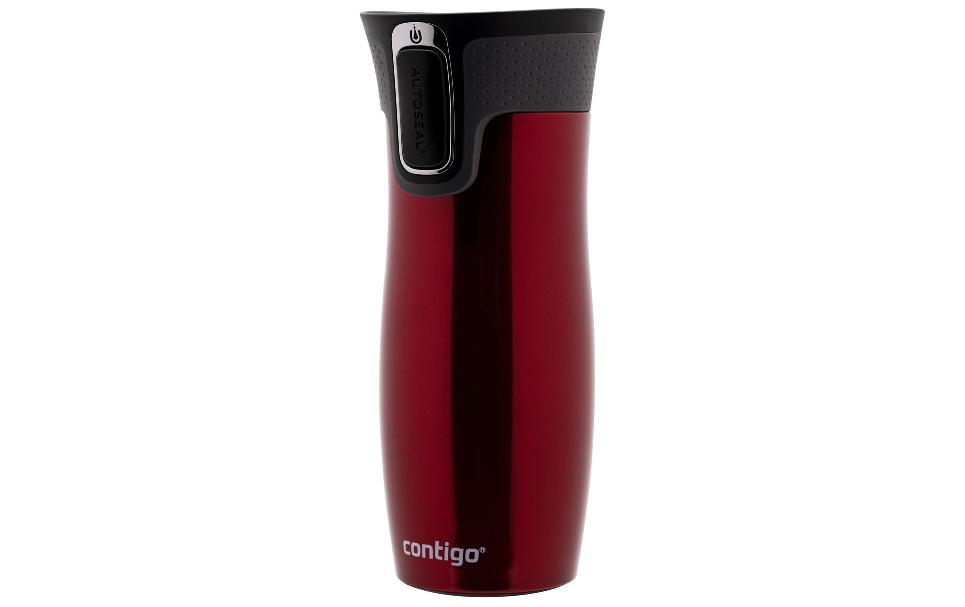 CONTIGO West Loop Thermobecher 470 ml – doppelwandig 5 h heiss/12 h kalt, Edelstahl, Klappdeckel, Rot