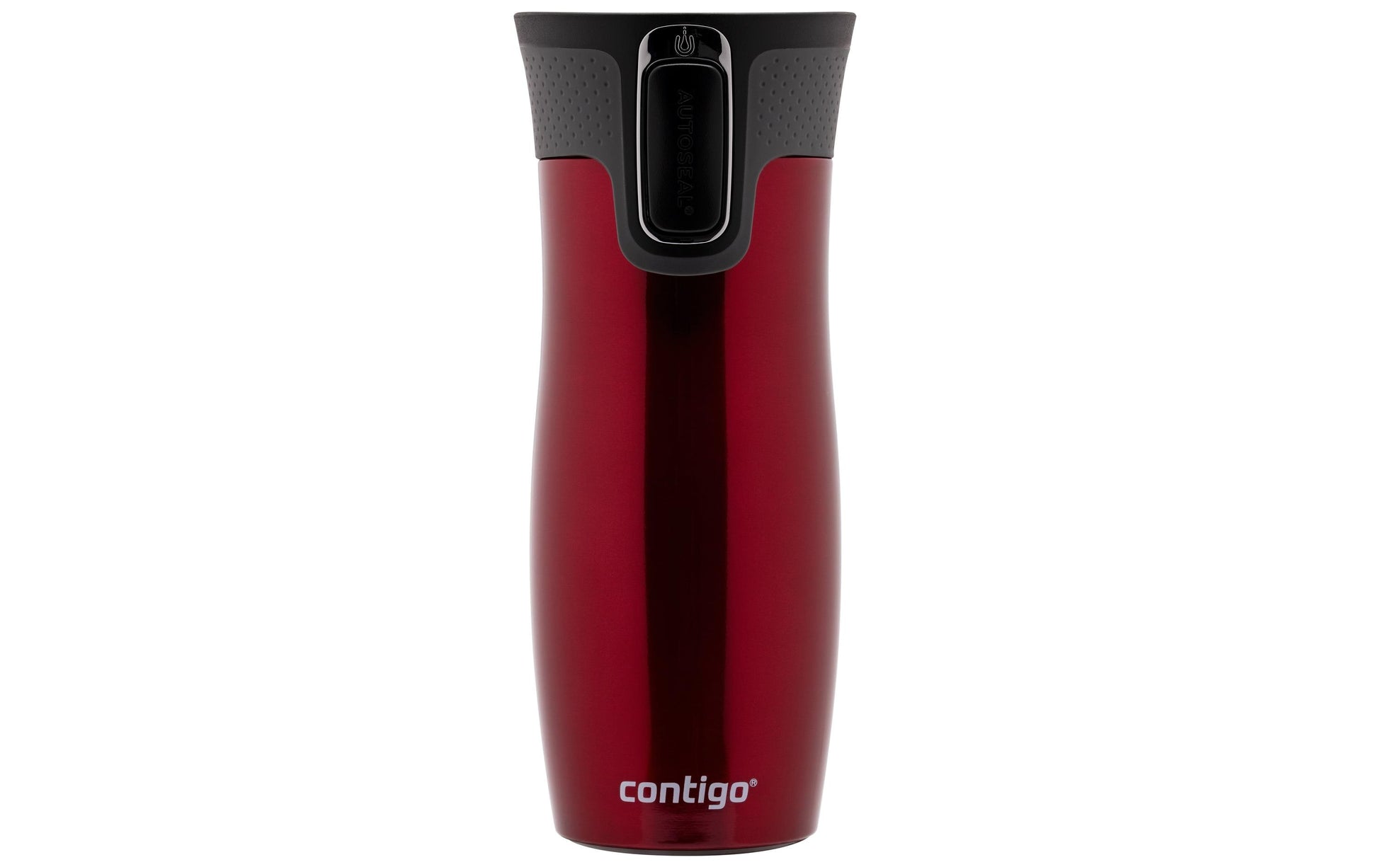 CONTIGO West Loop Thermobecher 470 ml – doppelwandig 5 h heiss/12 h kalt, Edelstahl, Klappdeckel, Rot