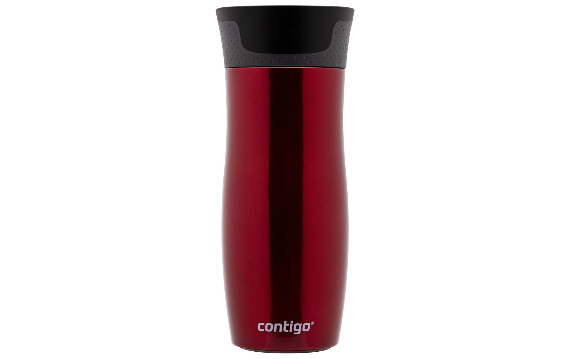 CONTIGO West Loop Thermobecher 470 ml – doppelwandig 5 h heiss/12 h kalt, Edelstahl, Klappdeckel, Rot