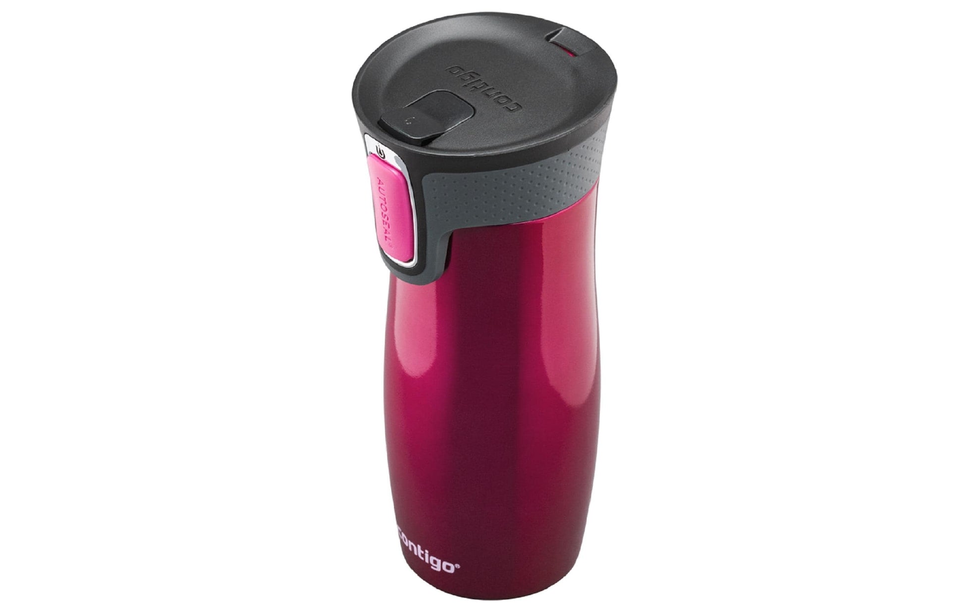 CONTIGO Thermobecher West Loop – 470 ml, Ø 9,0 cm, H 20,5 cm, Edelstahl, Rosa, vakuumisoliert, auslaufsicher