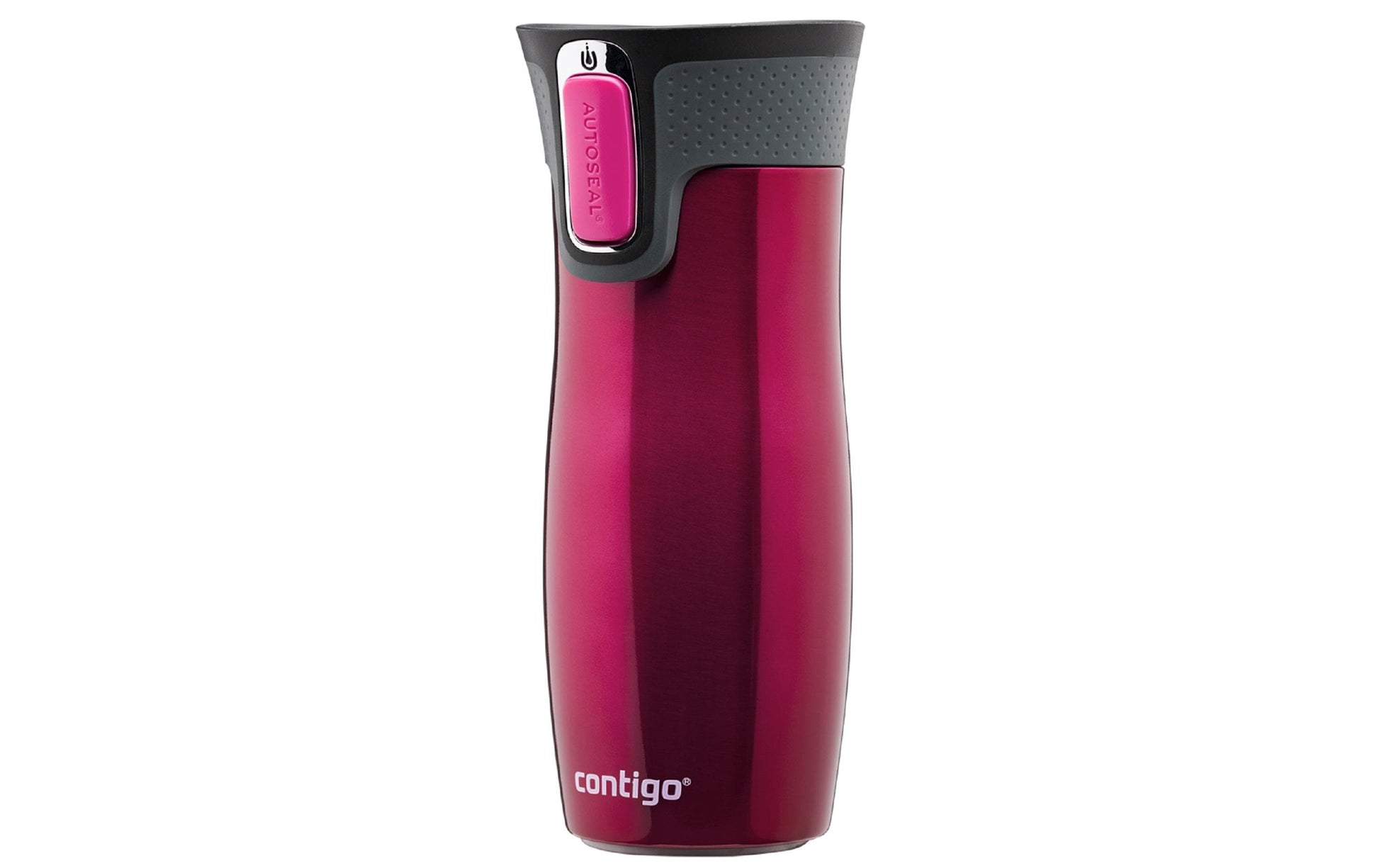 CONTIGO Thermobecher West Loop – 470 ml, Ø 9,0 cm, H 20,5 cm, Edelstahl, Rosa, vakuumisoliert, auslaufsicher