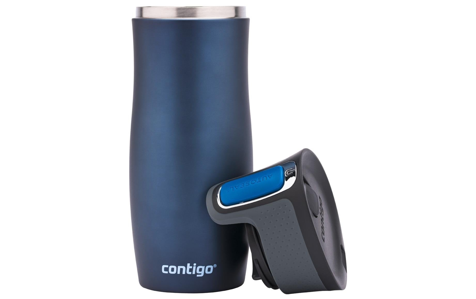 Contigo West Loop Thermobecher 470 ml – doppelwandig 5 h heiss/12 h kalt, Edelstahl, Autoseal, Dunkelblau