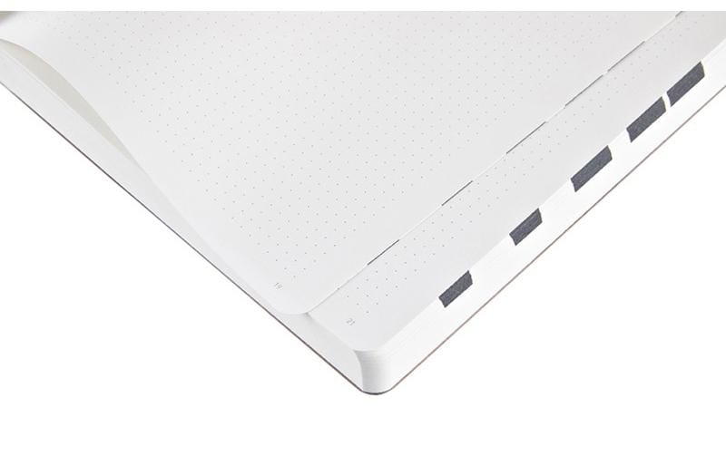 nuuna Notizbuch – 165 × 220 mm – 5 mm punktiert – 256 Seiten – 120 g/m² – Softcover, schwarz/weiss