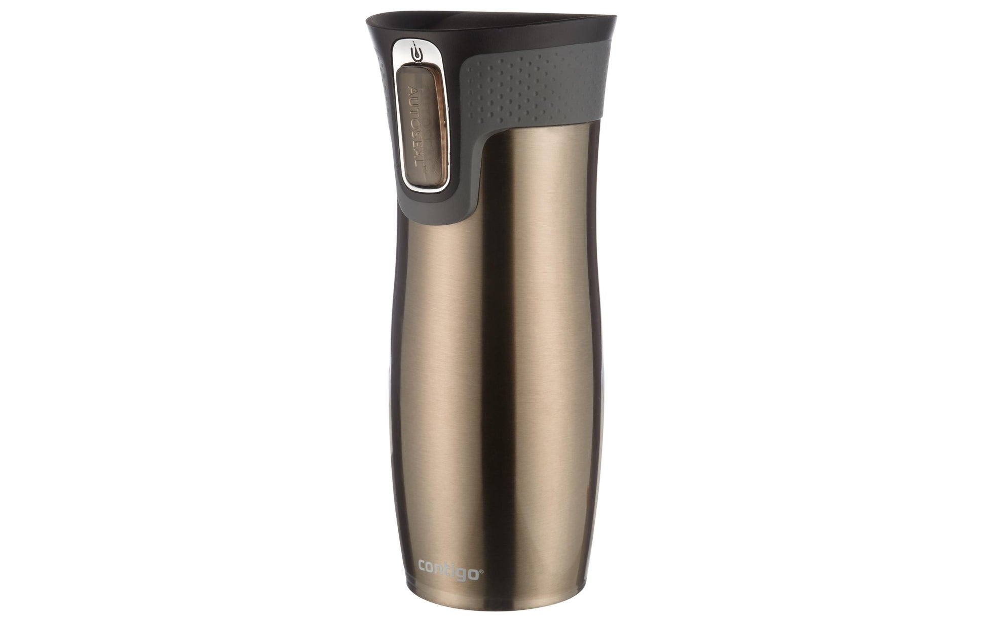 CONTIGO West Loop Thermobecher 470 ml – doppelwandig 5 h heiss/12 h kalt, Edelstahl, Klappdeckel, Bronze