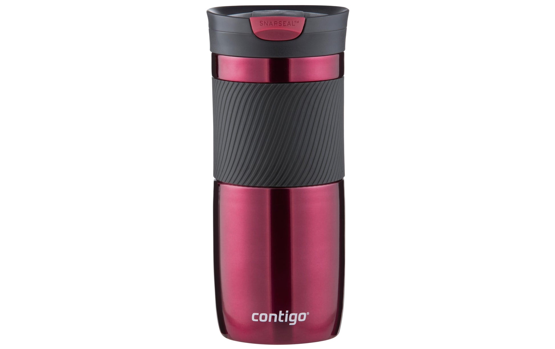 CONTIGO Thermobecher Byron – 470 ml, Edelstahl/Kunststoff, Bordeaux, vakuumisoliert, auslaufsicher