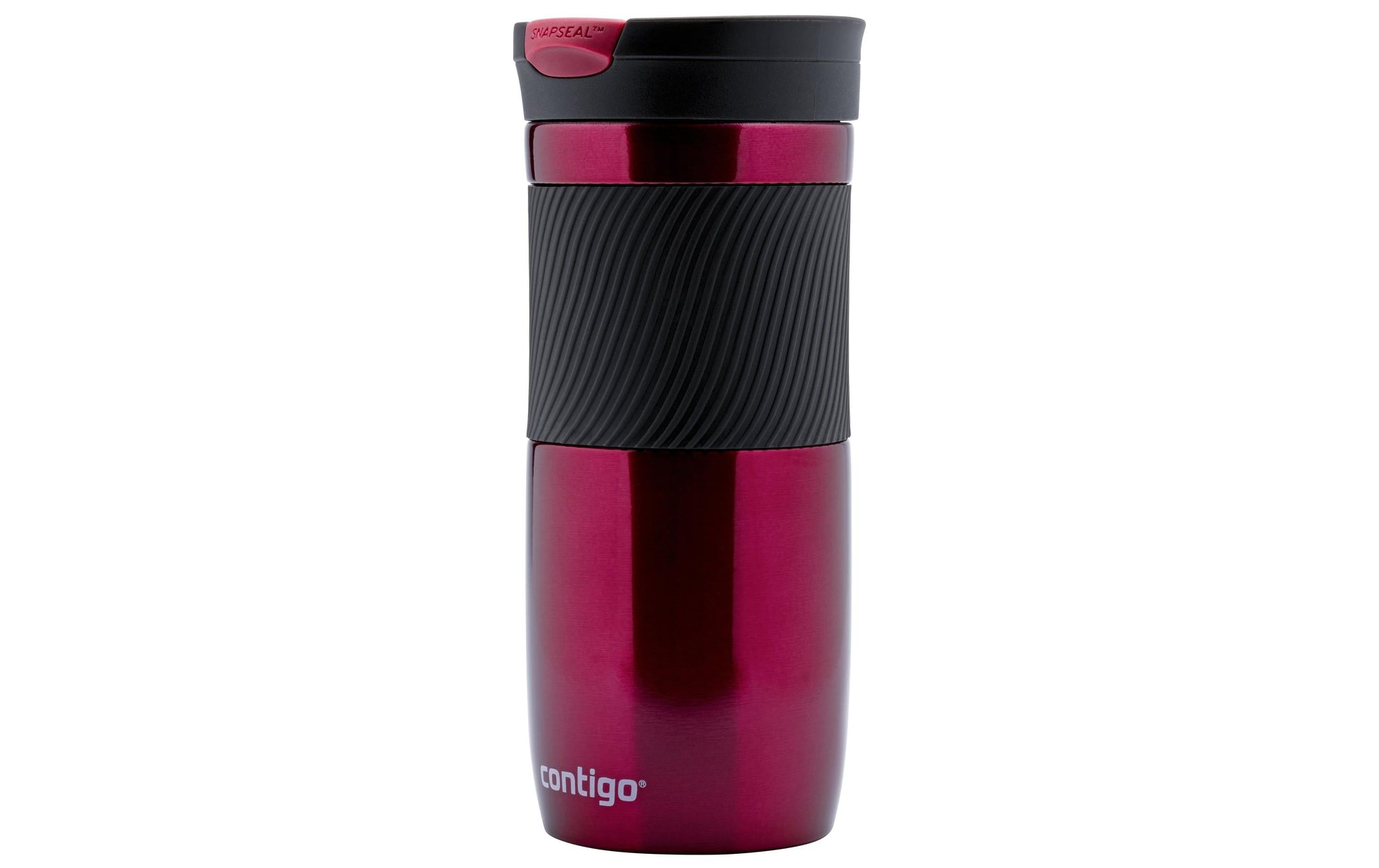 CONTIGO Thermobecher Byron – 470 ml, Edelstahl/Kunststoff, Bordeaux, vakuumisoliert, auslaufsicher