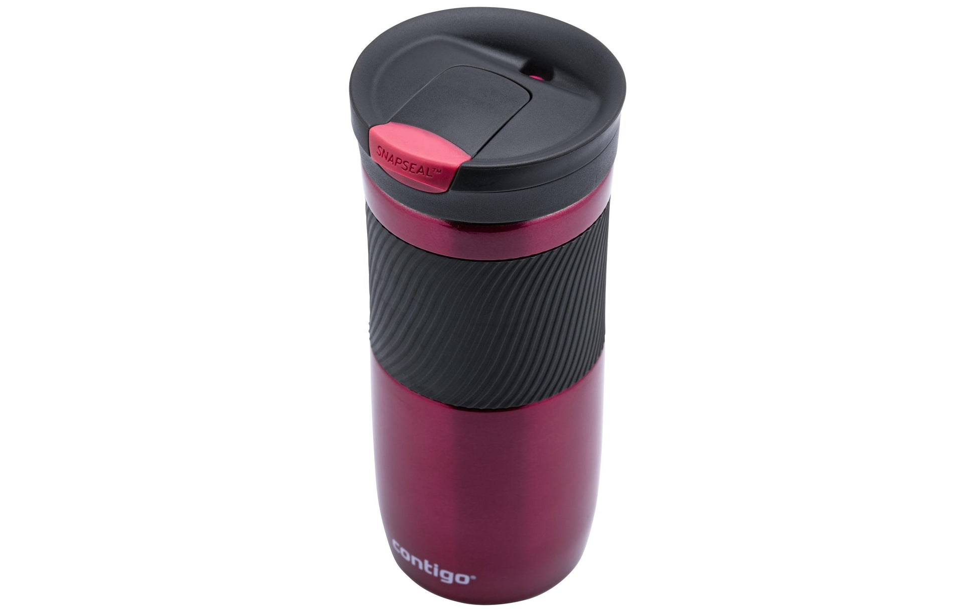 CONTIGO Thermobecher Byron – 470 ml, Edelstahl/Kunststoff, Bordeaux, vakuumisoliert, auslaufsicher