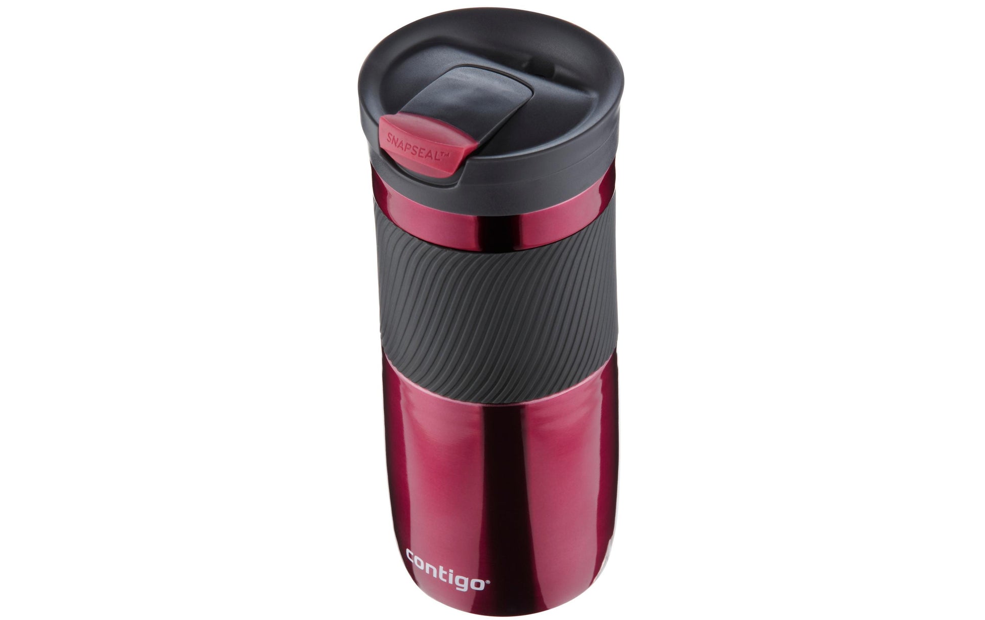 CONTIGO Thermobecher Byron – 470 ml, Edelstahl/Kunststoff, Bordeaux, vakuumisoliert, auslaufsicher
