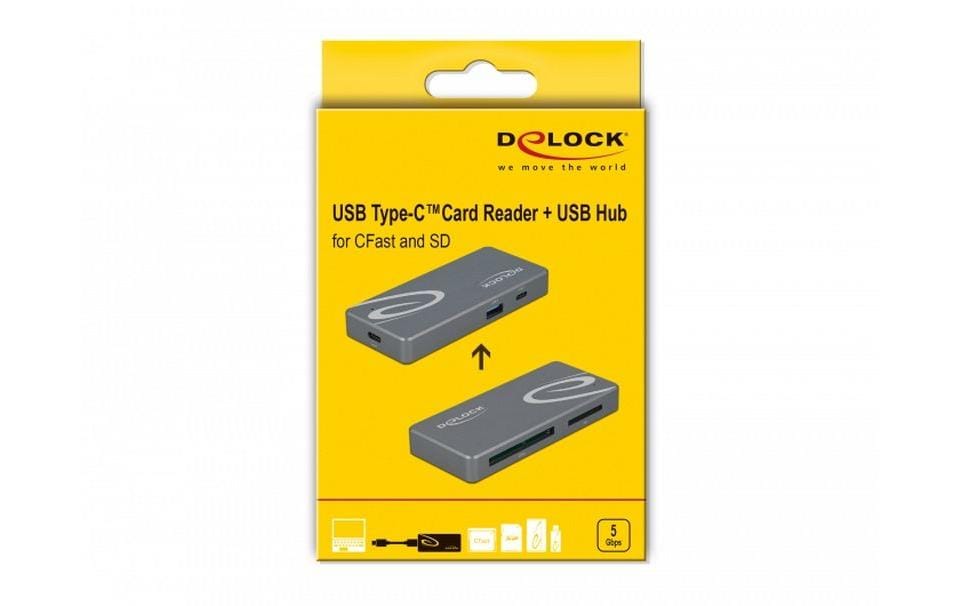 DeLOCK Multiport-Adapter – USB-C, 1× USB-A, 1× USB-C, CFast, SD, für Windows/Mac