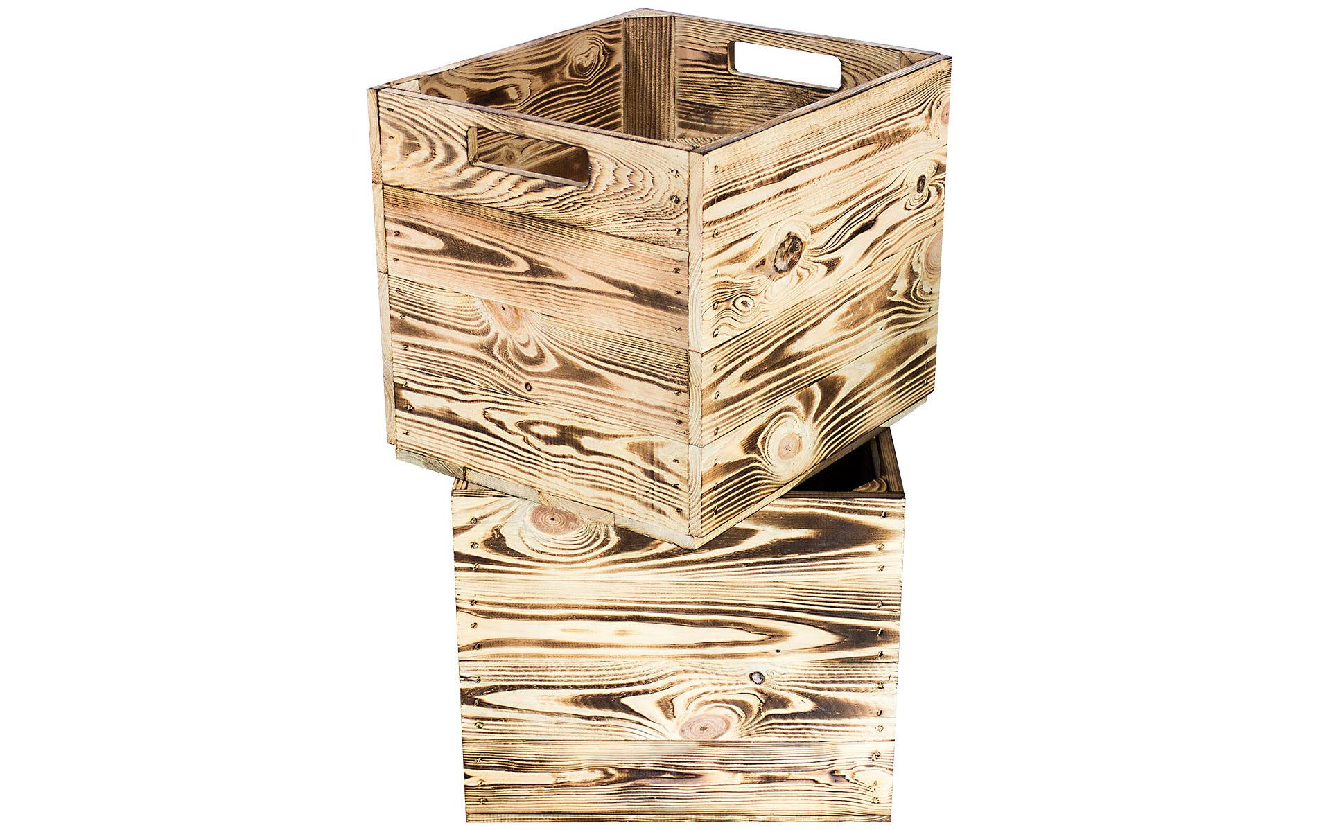 Holz Zollhaus Vintage Aufbewahrungsbox – Holz (Kiefer) – Hellbraun – 330 × 330 × 380 mm