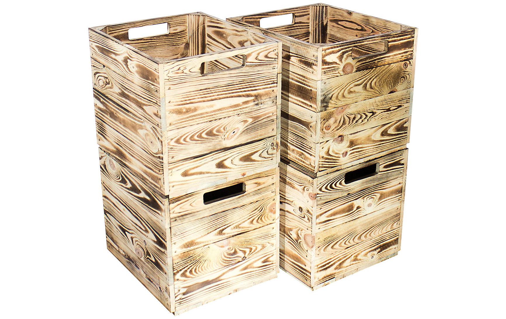 Holz Zollhaus Vintage Aufbewahrungsbox – Holz (Kiefer) – Hellbraun – 330 × 330 × 380 mm