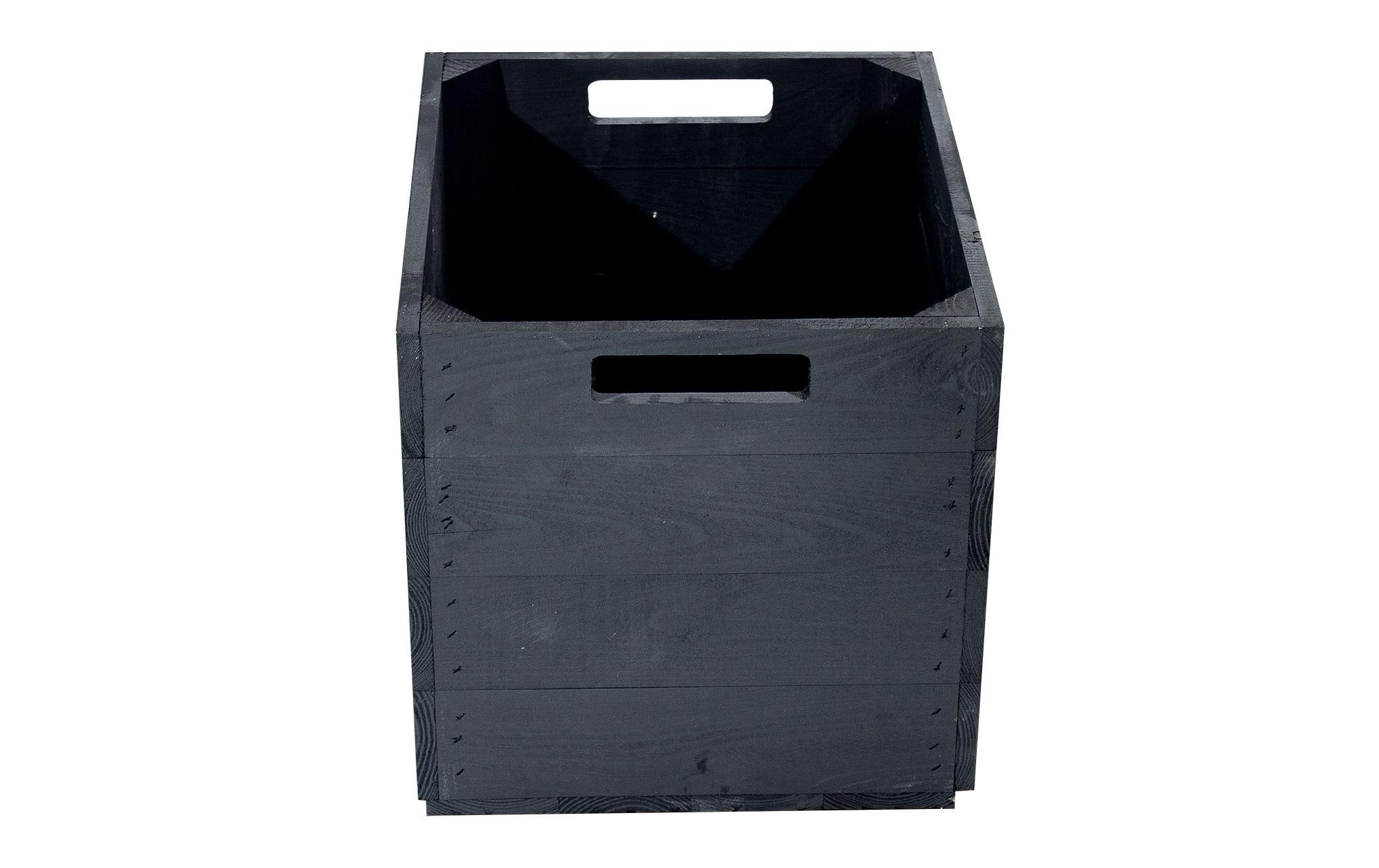 Holz Zollhaus Aufbewahrungsbox – Holz – Schwarz – 330 × 330 × 380 mm
