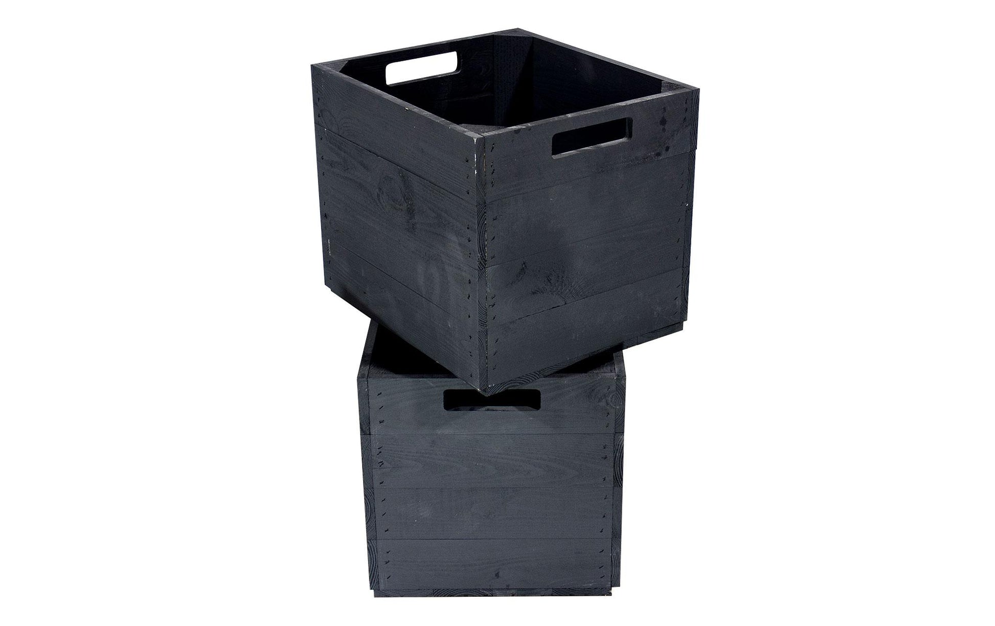 Holz Zollhaus Aufbewahrungsbox – Holz – Schwarz – 330 × 330 × 380 mm