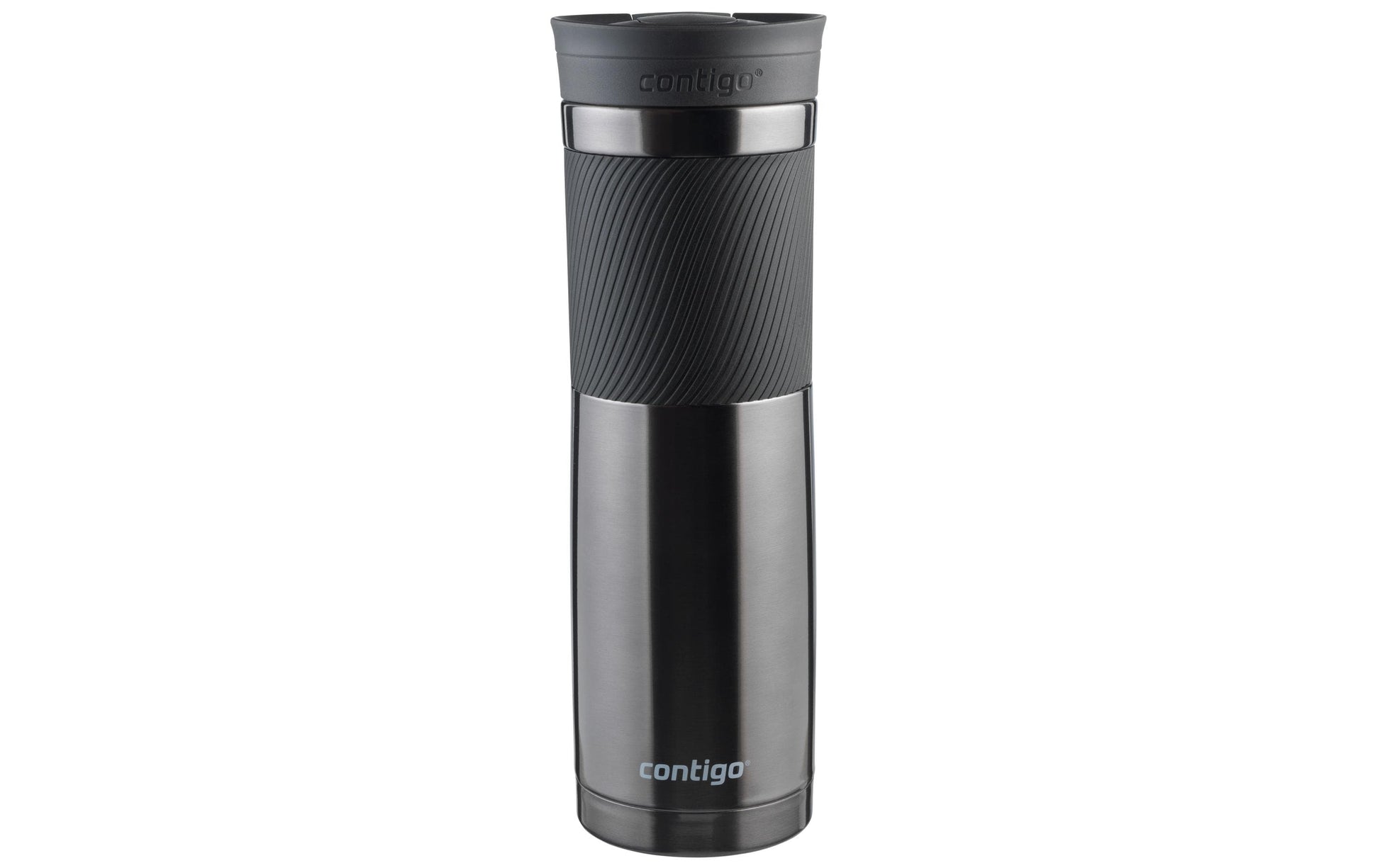 CONTIGO Byron Thermobecher 720 ml – doppelwandig 6 h heiss/12 h kalt, Edelstahl, Klappdeckel, Silber